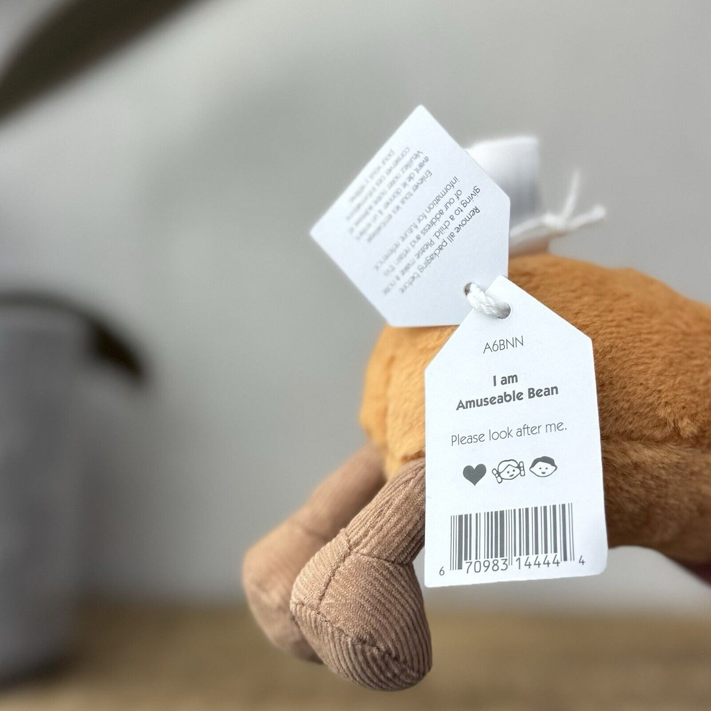 Jellycat Amuseable Bean Soft Toy - Baked Bean Food Soft Toy Play Small 5”