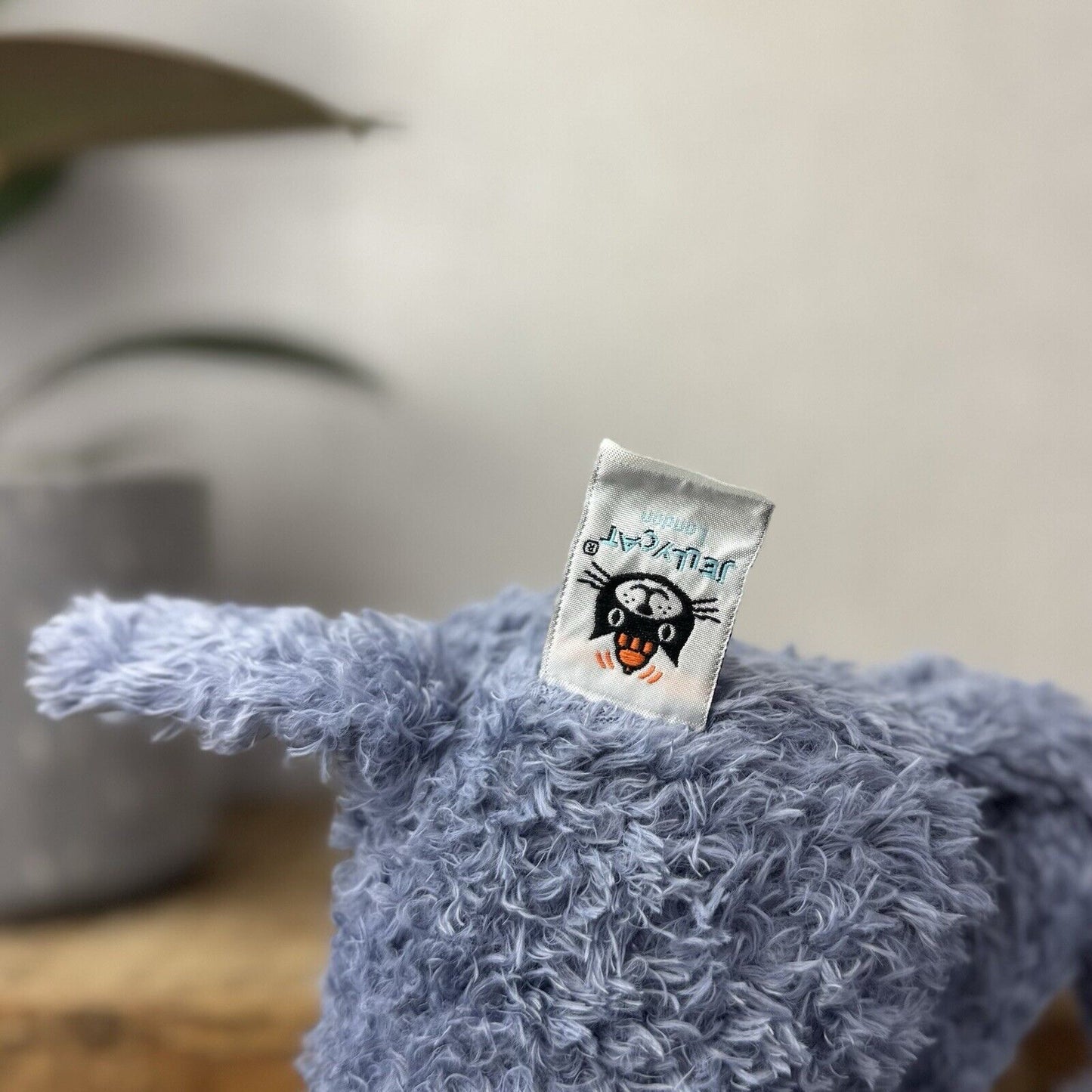 Jellycat Wild Thing Elephant - Light Blue Curly Long Legs Elephant Beanie Plush
