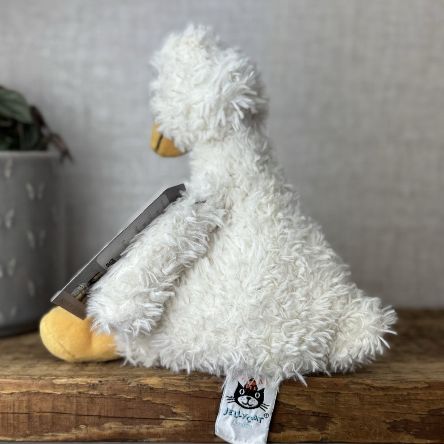 Jellycat James Goose Small - Small Cream Fluffy Goose Soft Toy Beanie 10”