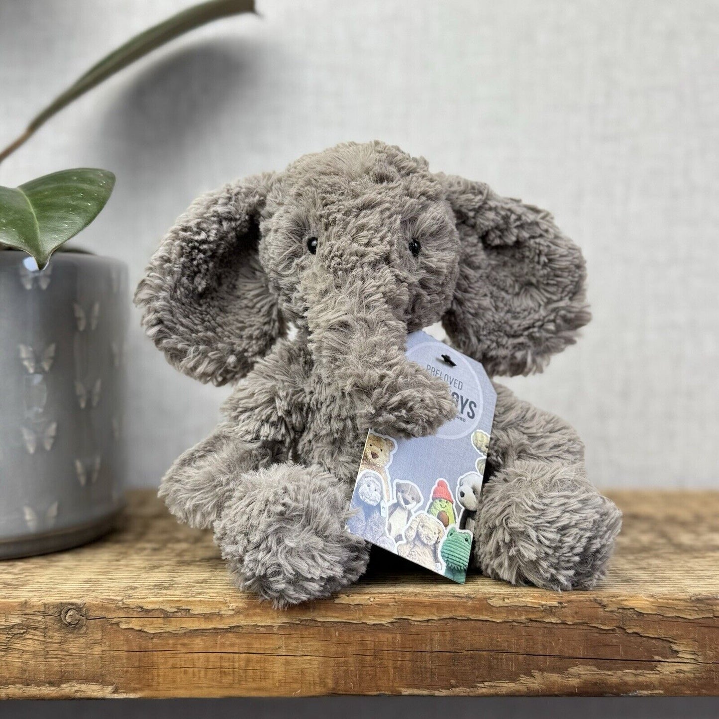 Jellycat Small Mumble Elephant - Small Dark Grey Texture Jellycat Elephant 9"
