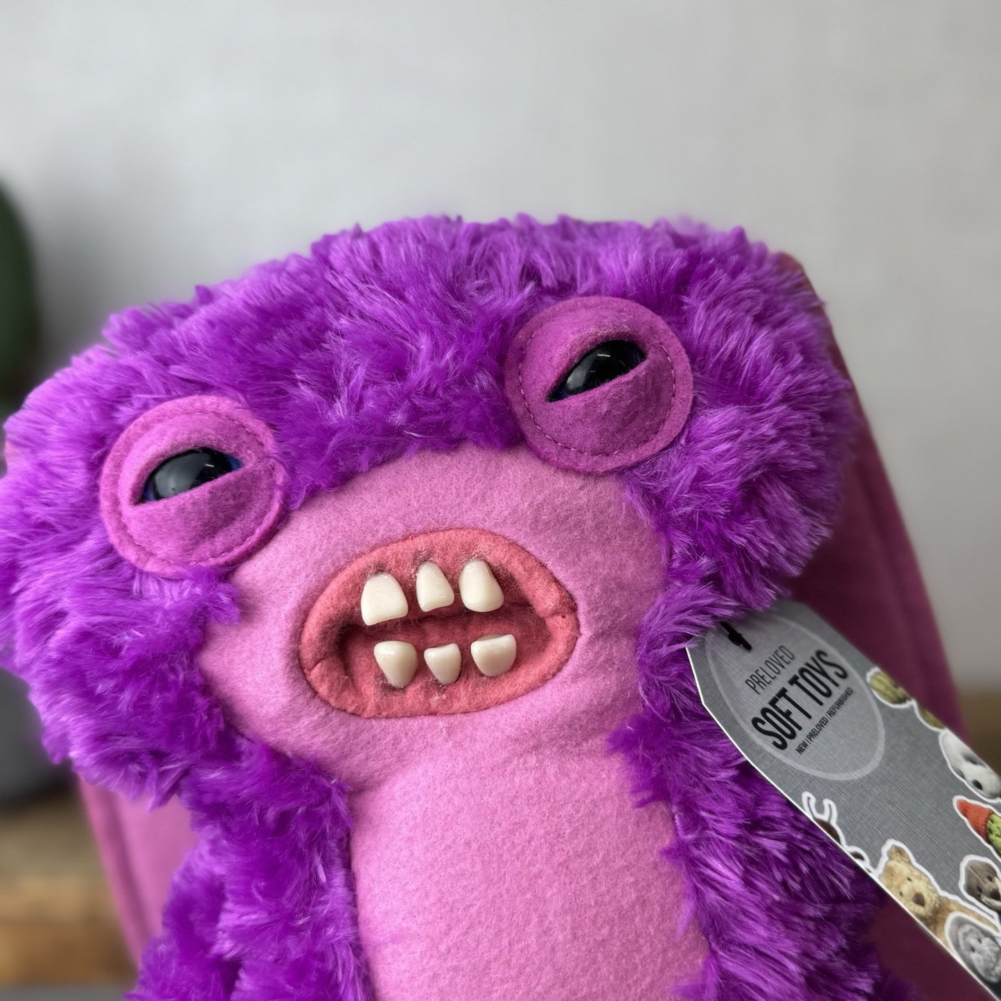 Fuggler Lord Long Ears - Love Fugg - RARE Fuggler Pink Long Eared Fluff Monster