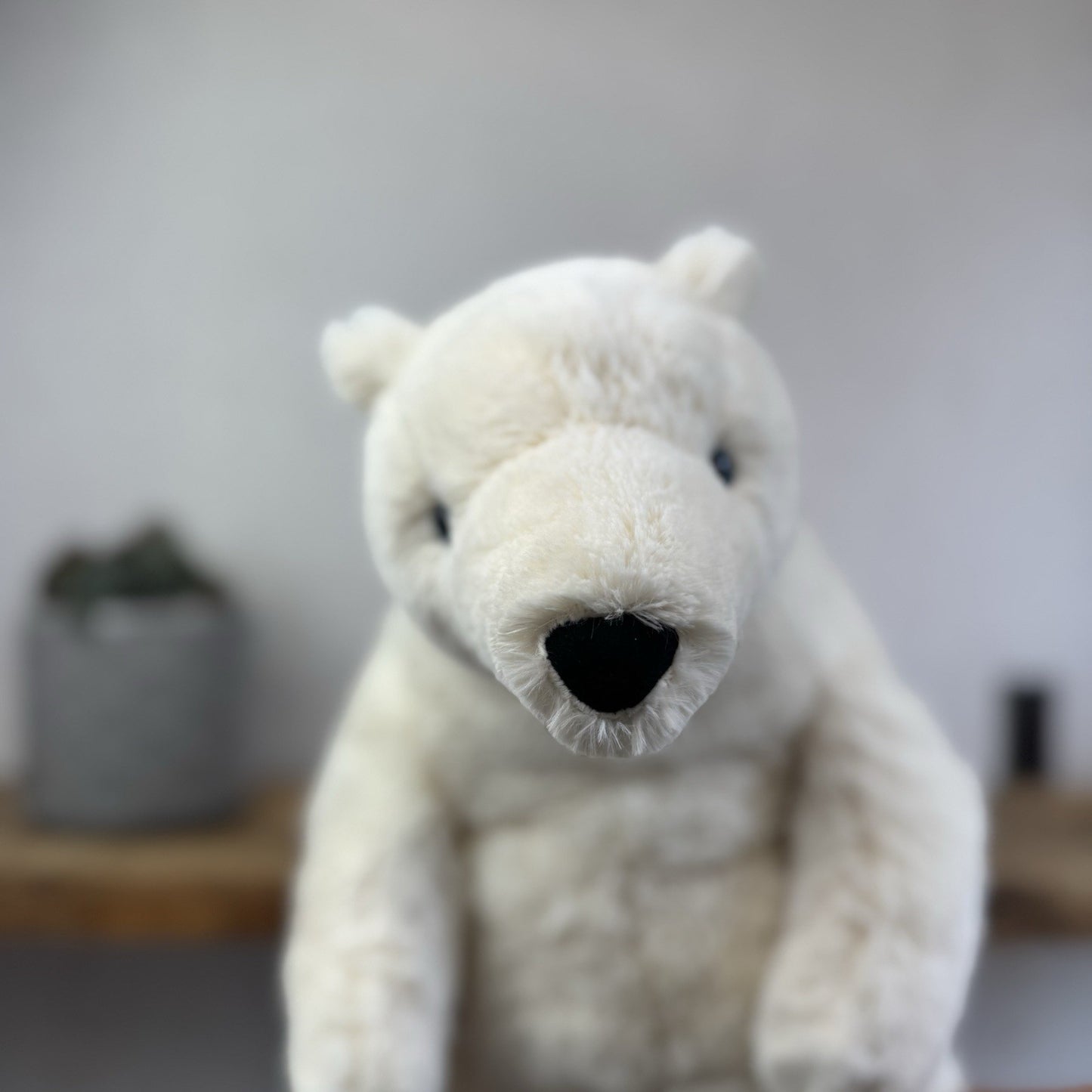 Jellycat Large Elwin Polar Bear - White Sitting Bear Plush Rare & Retired 16”