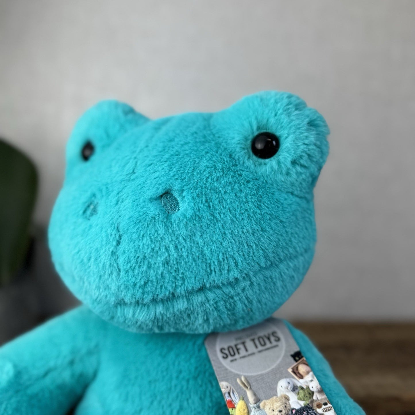 Build A Bear Teal Blue Hoppy Frog - All Blue BAB Frog Retired Collectible 17”
