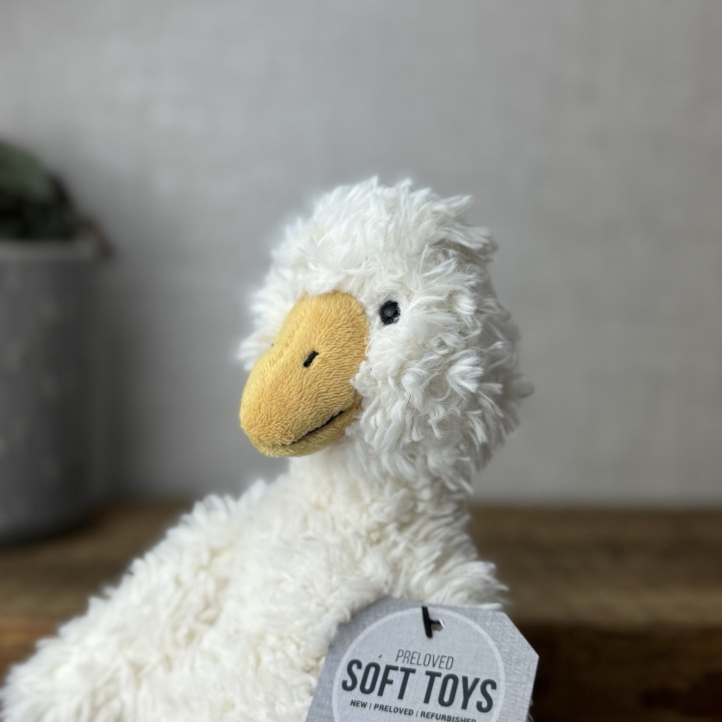 Jellycat James Goose Small - Small Cream Fluffy Goose Soft Toy Beanie 10”