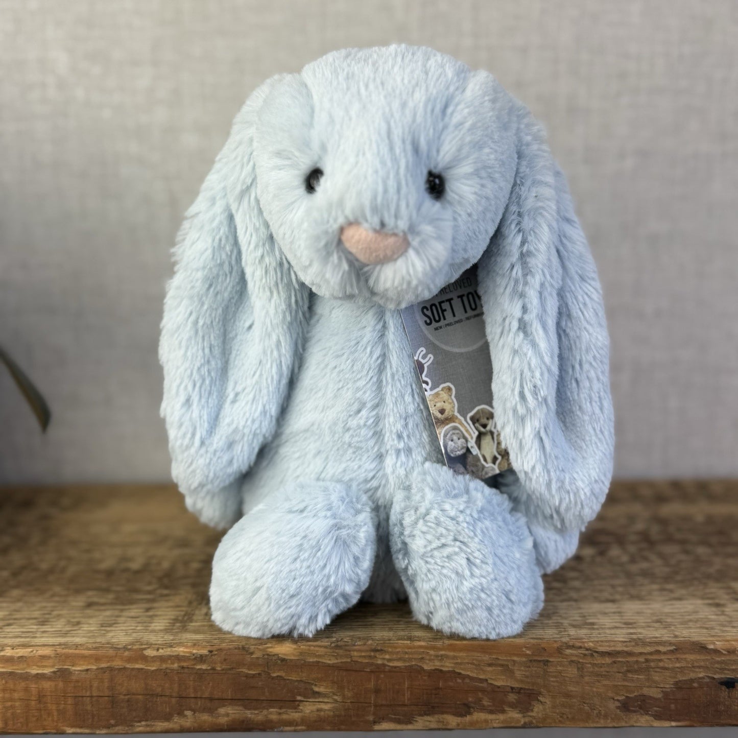 Jellycat Medium Bashful Blue Bunny - Baby Blue Bunny Rabbit Beanie Medium 12"