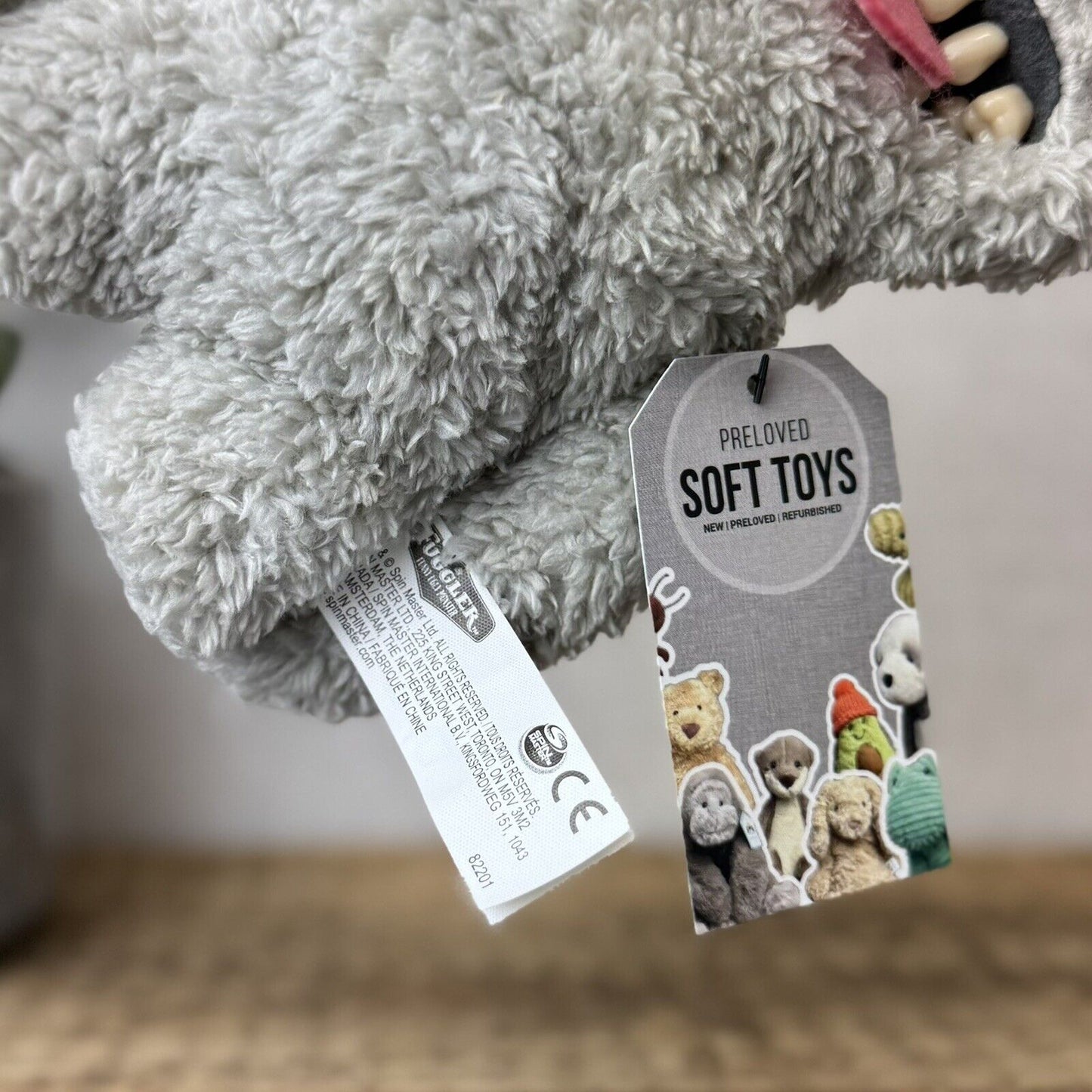 Fuggler - Sir Belch Snuggler - Fluffy Grey Monster Tongue Out Collectible Grey