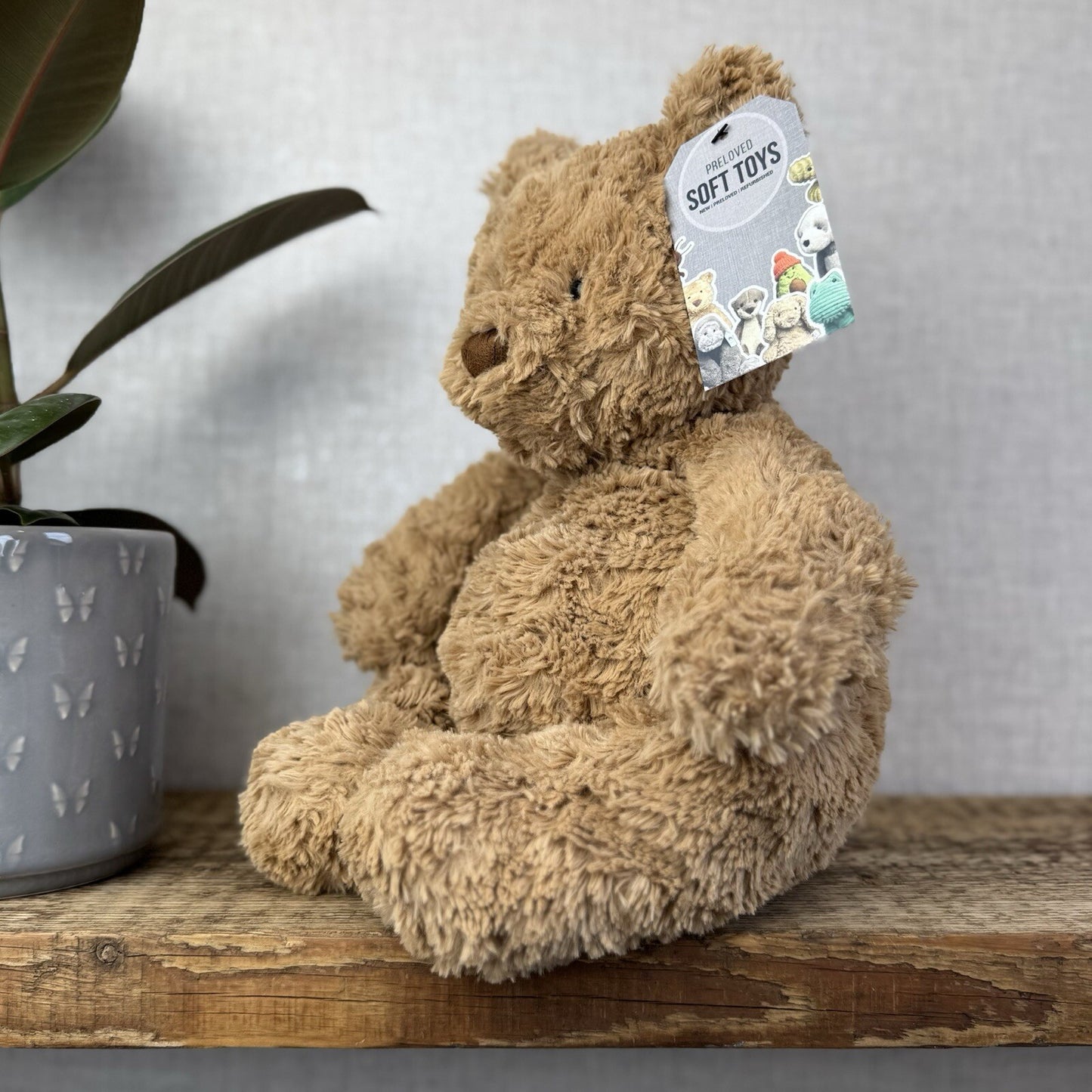 Jellycat Large Bartholemew Bear - Jellycat Textured Tan Sitting Bear Plush 14”