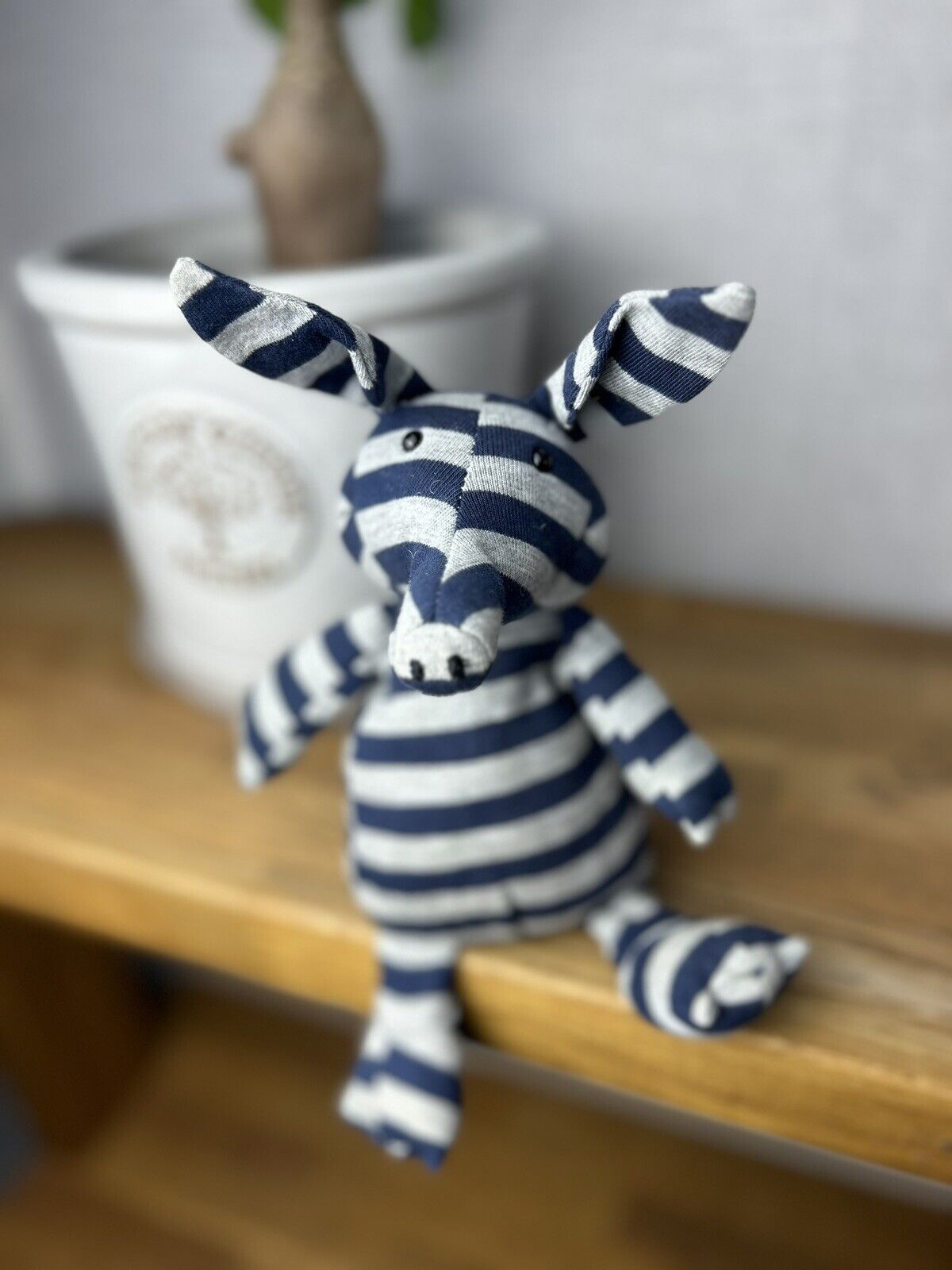 Jellycat Anton Aardvark - Striped Jellycet - Striped Aardvark - Small Navy