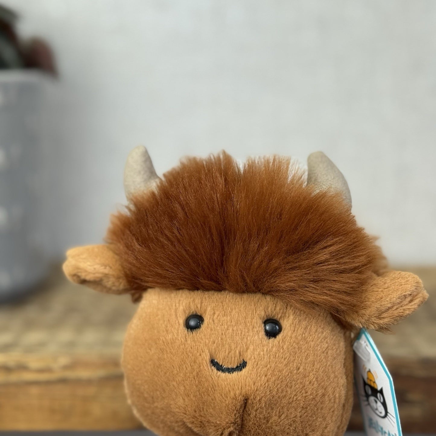 Jellycat Amuseabean Highland Cow - Small Brown Beanie Cow Soft Toy Retired 5”