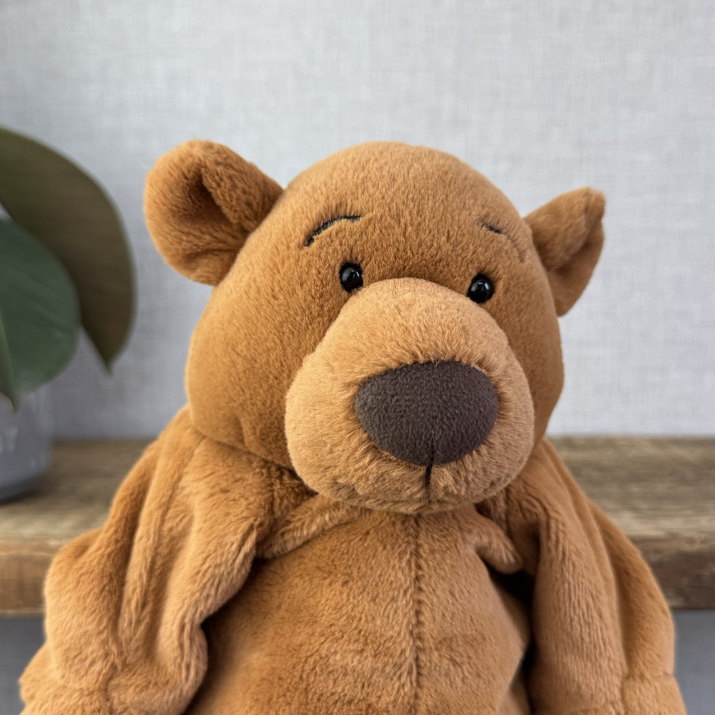 Jellycat Rumpletum Bear - Brown Suede Bear Soft Toy Beanie Retired Medium 14"