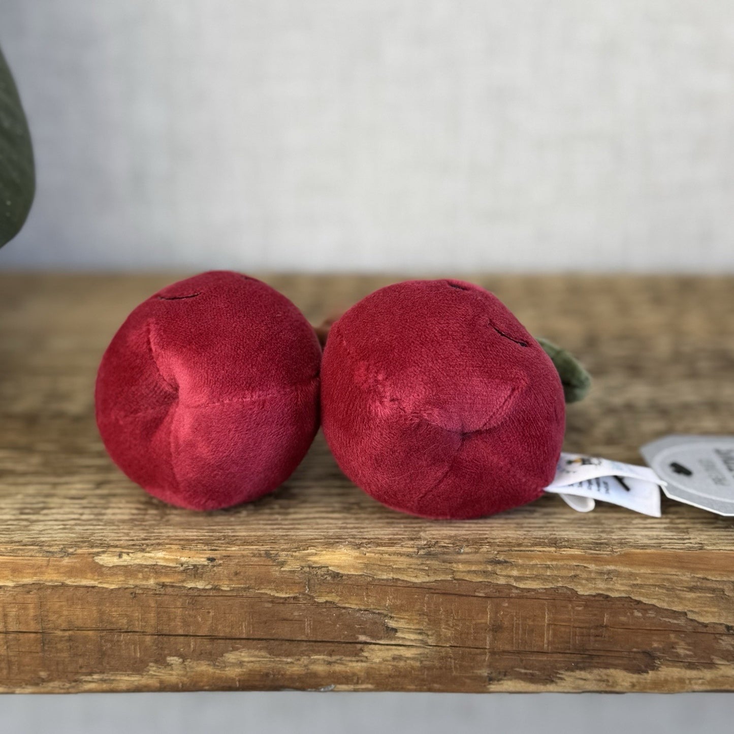 Jellycat Fabulous Fruit Cherry - Small Velour Cherries Soft Toy Beanie Plush 4”