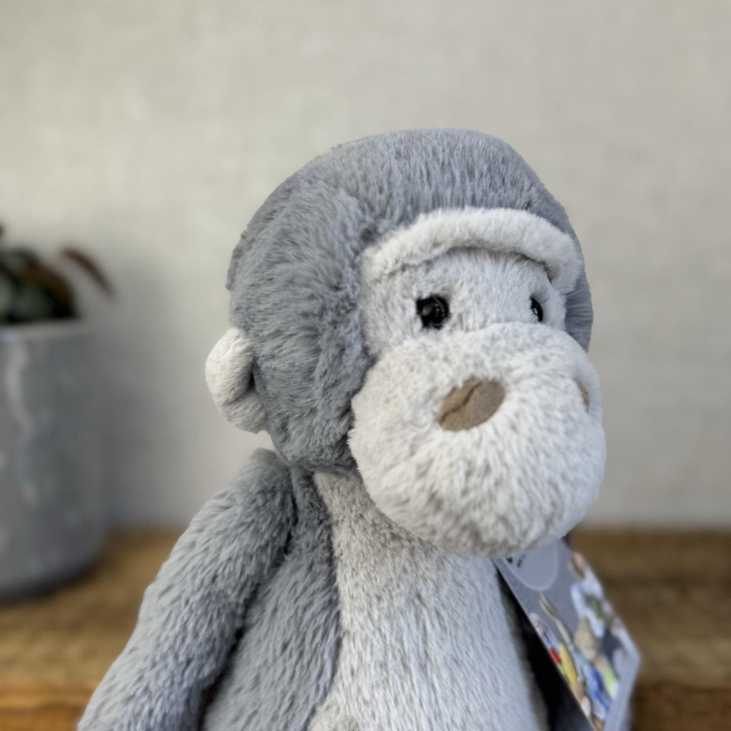 Jellycat Medium Bashful Gorilla - Light Grey Version Old Style Gorrilla 12” (#2)