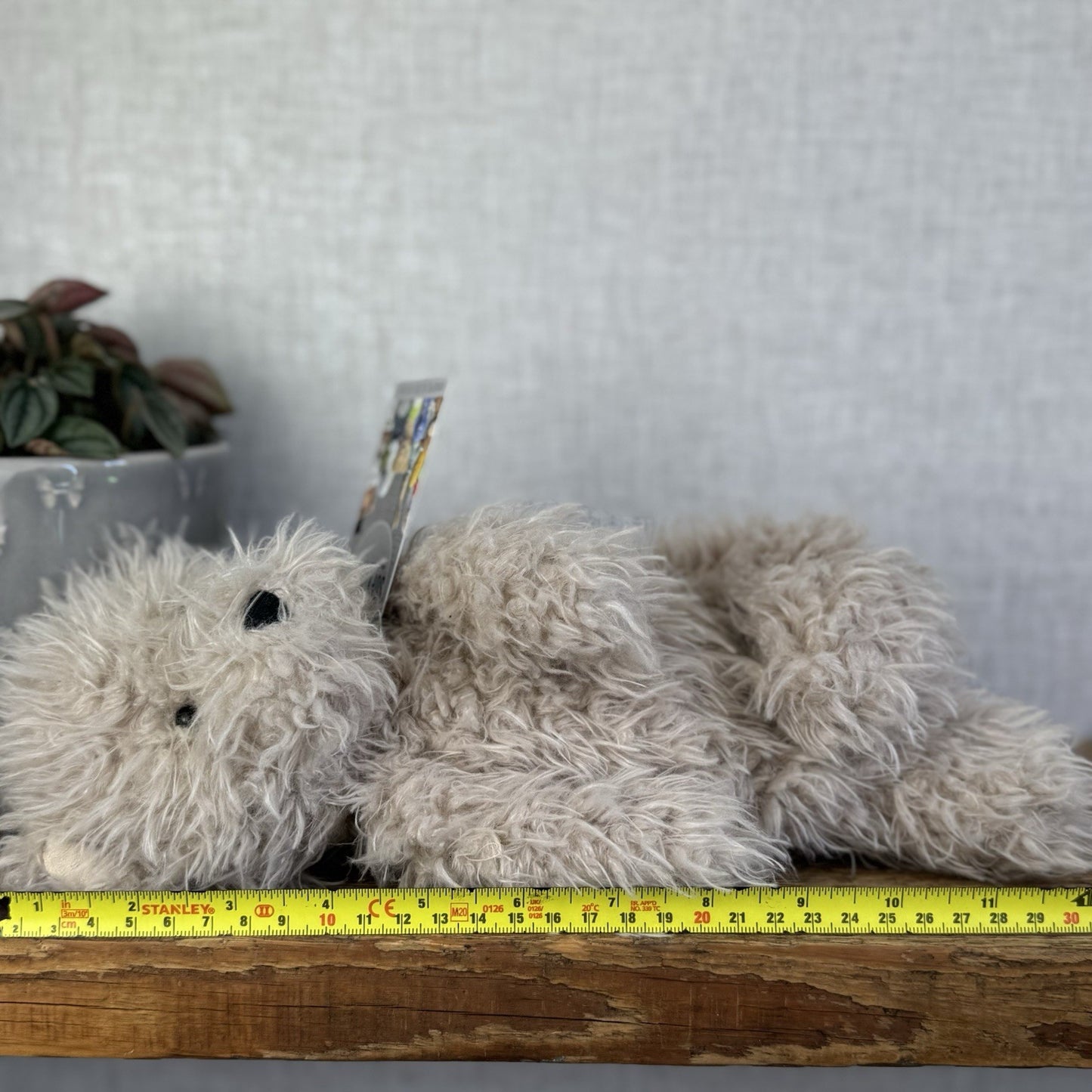 Jellycat Angora Cocoa Bear - Fluffy Medium Beige Bear Soft Toy Retired 12"