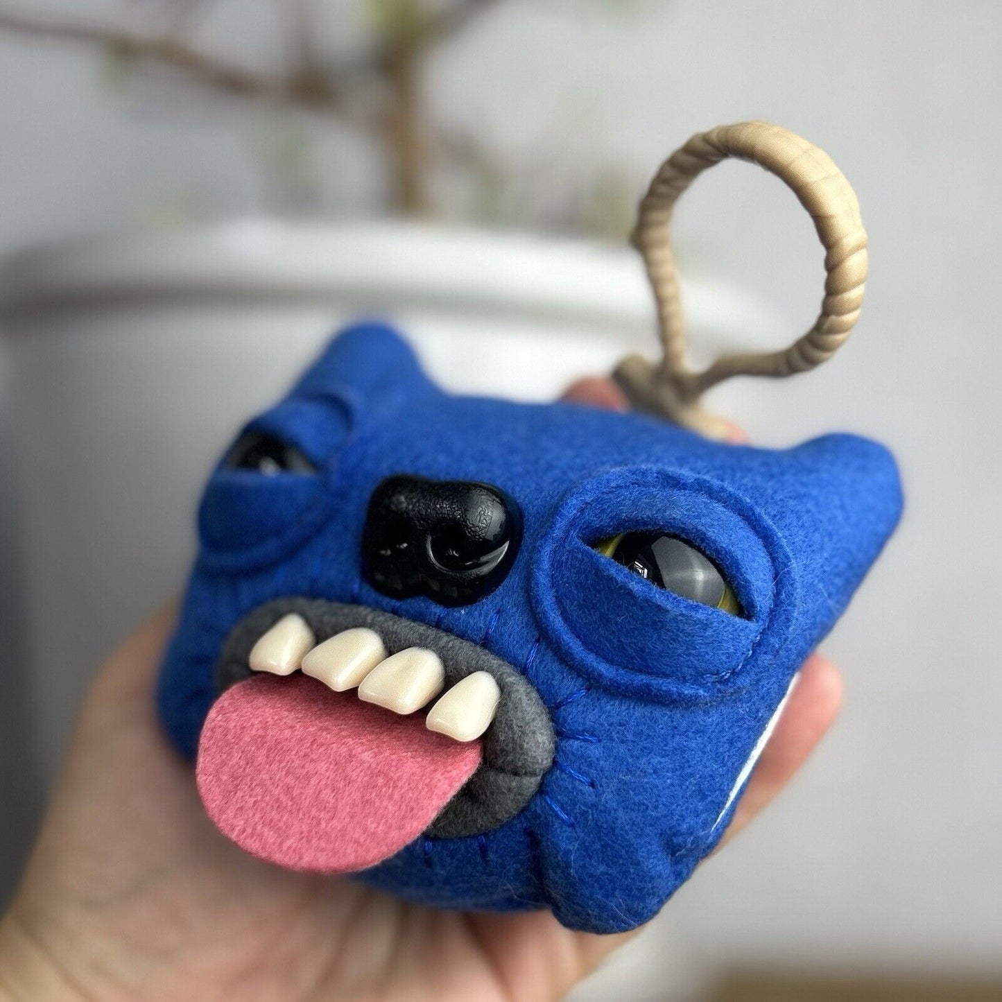 Fuggler Keyring Blue Tongue Out - Fuggler Sir Blech Clip On 5" (Tag removed)