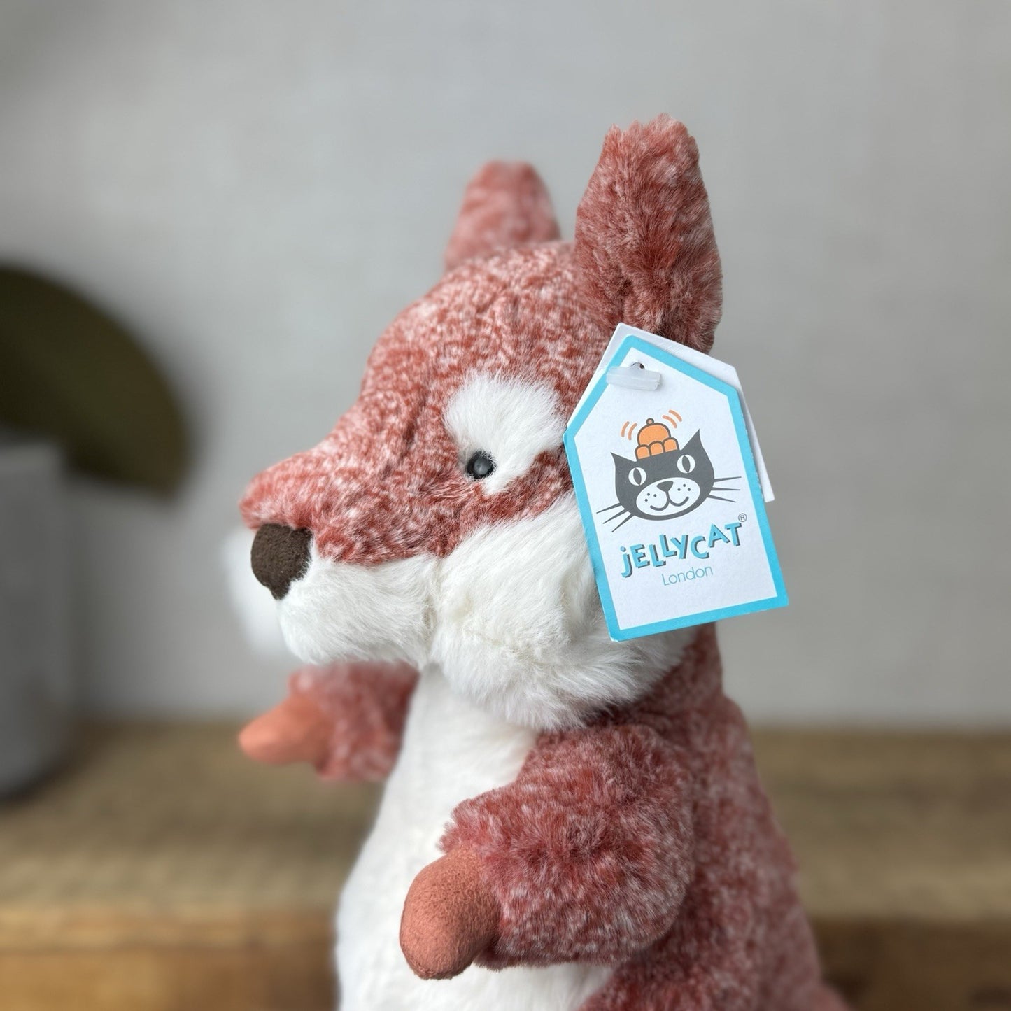 Jellycat Ambrosie Fox - Sitting Red Mottled Fox Beanie Plush Toy Woodland 9"