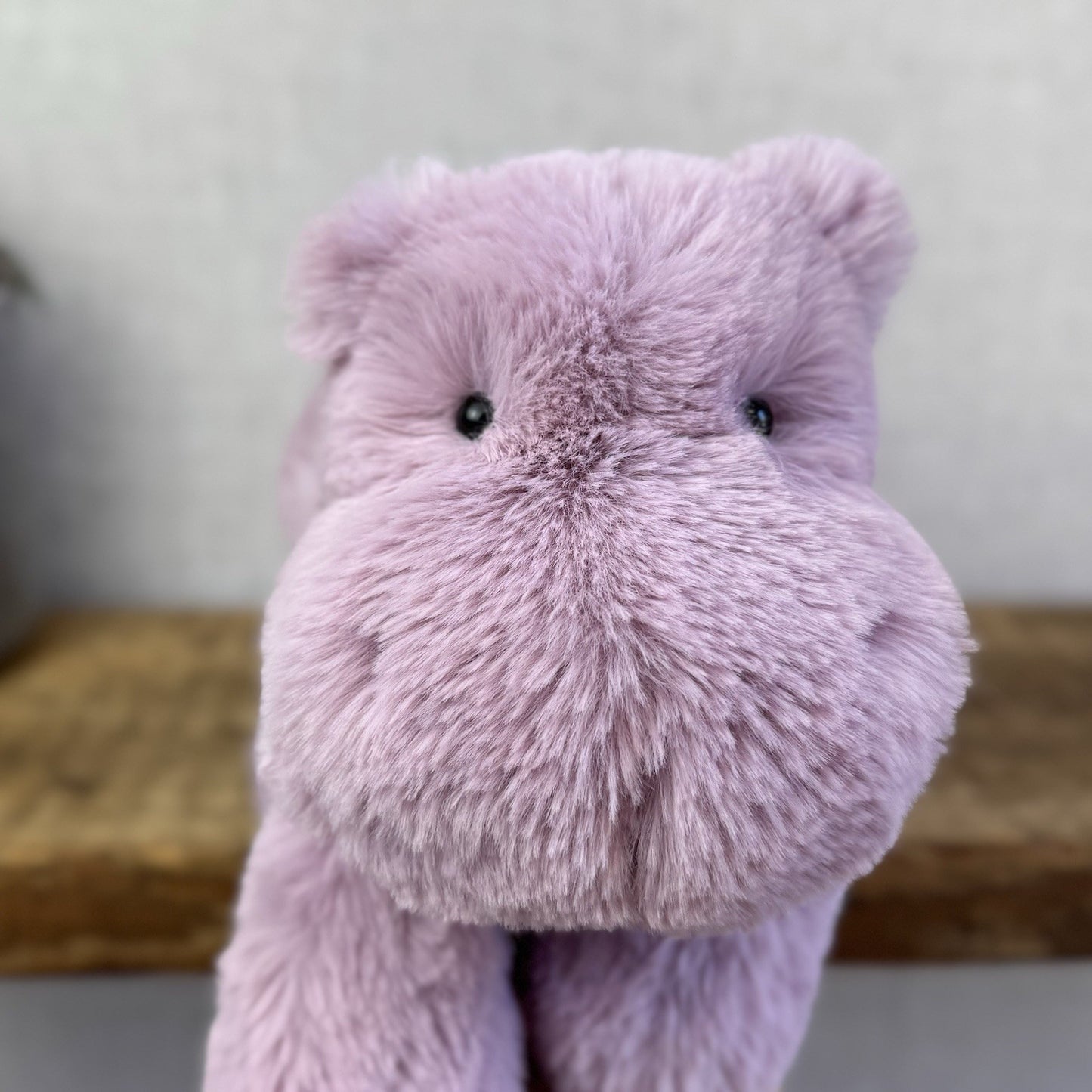 Jellycat Medium Smudge Hippo - Lilac Laying Hippo Beanie Plush Retired New 14”