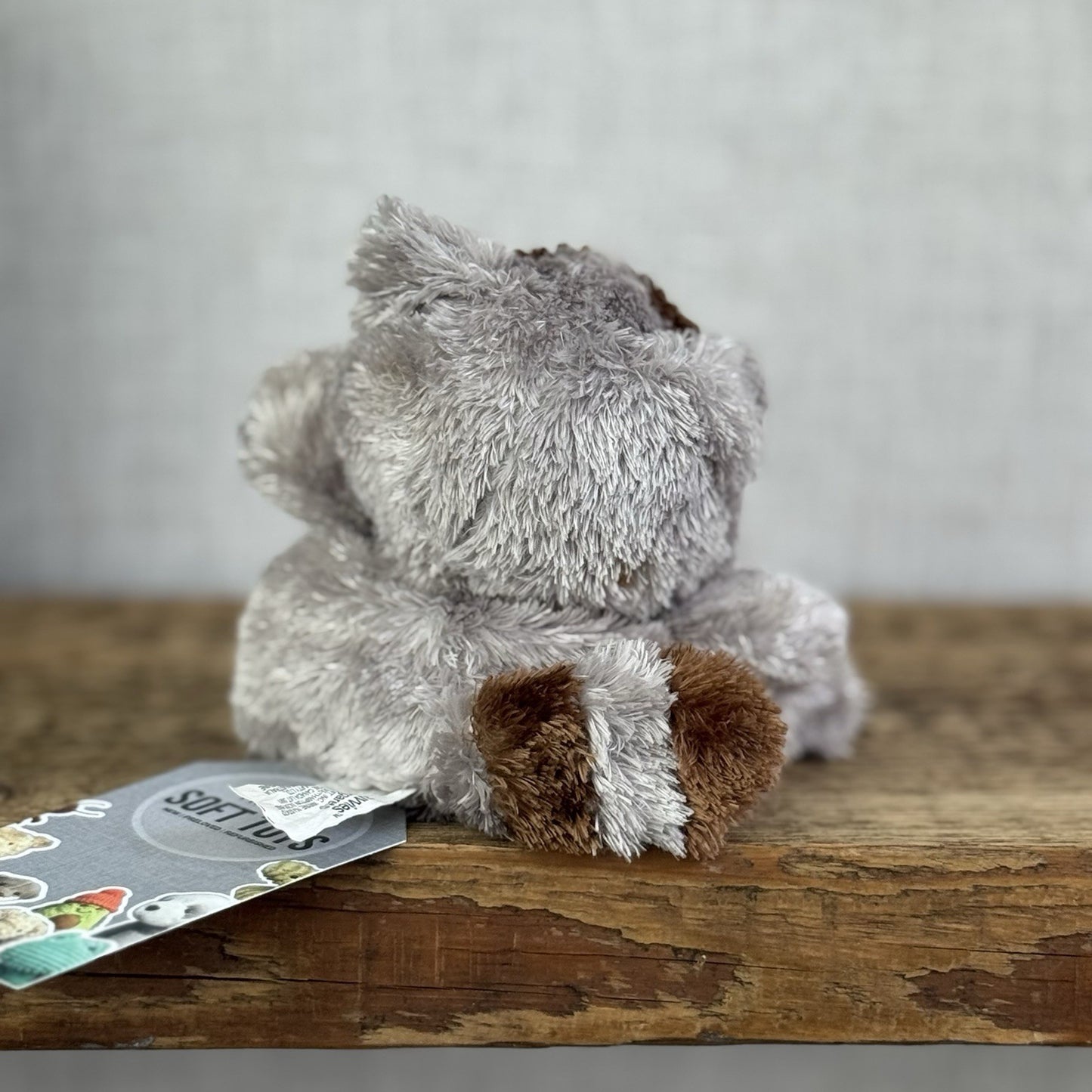 Russ Berrie Luvvies - Raccoon Mini Beanbag Raccoon Grey Soft toy NWOT 5”