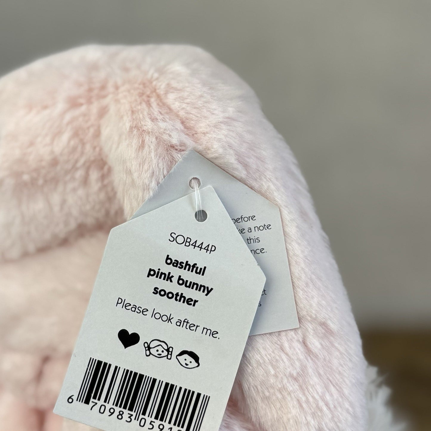 Jellycat Bashful Pink Bunny Soother - Pink Bunny Comfort Blanket Soother Rabbit
