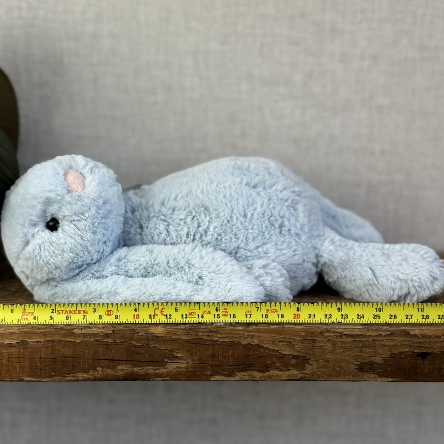 Jellycat Medium Bashful Blue Bunny - Baby Blue Rabbit Beanie Medium 12" (#2)