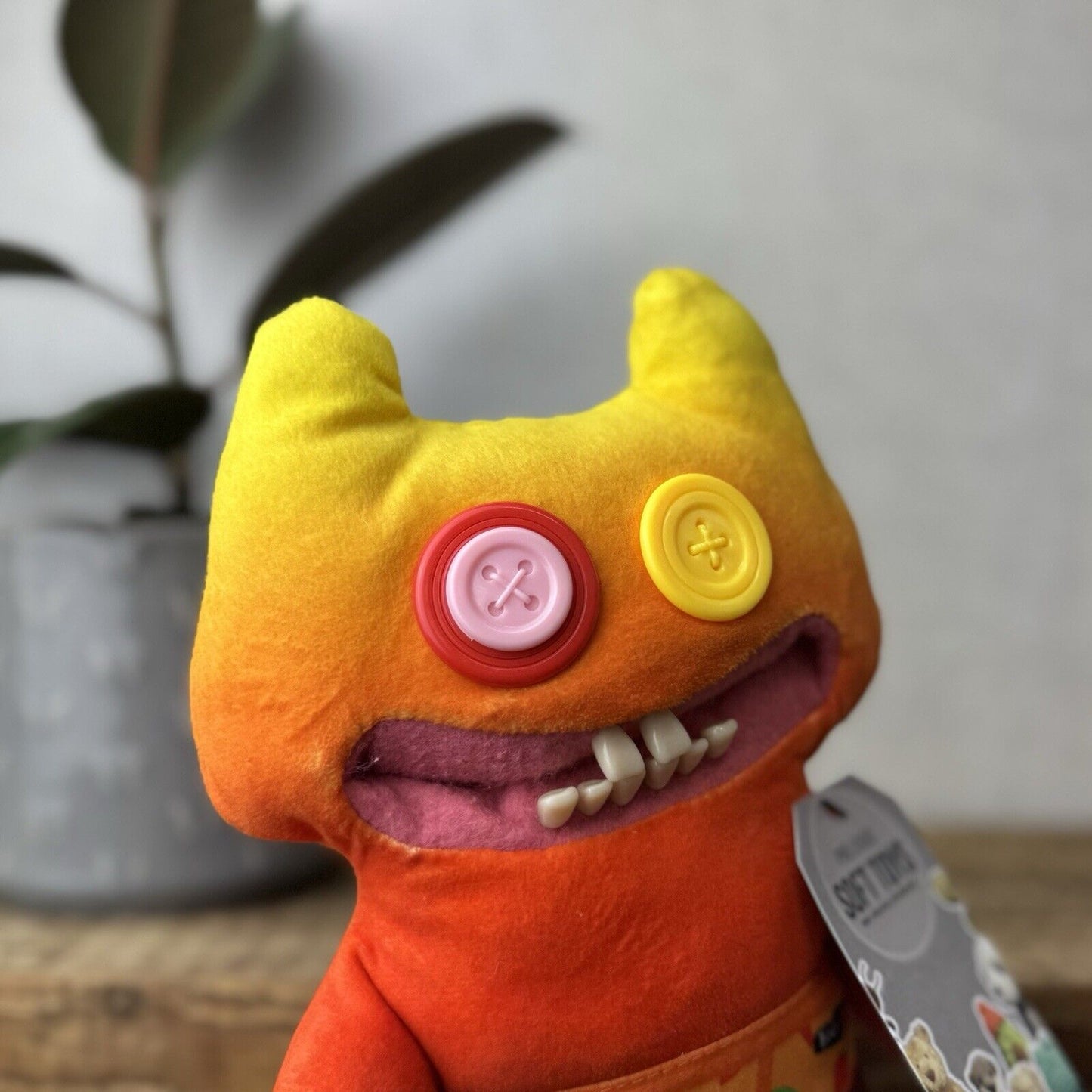 Fuggler - Budgie Fuggler Stinkface - Red Fuggler Button Eyes (tags Cut Off)