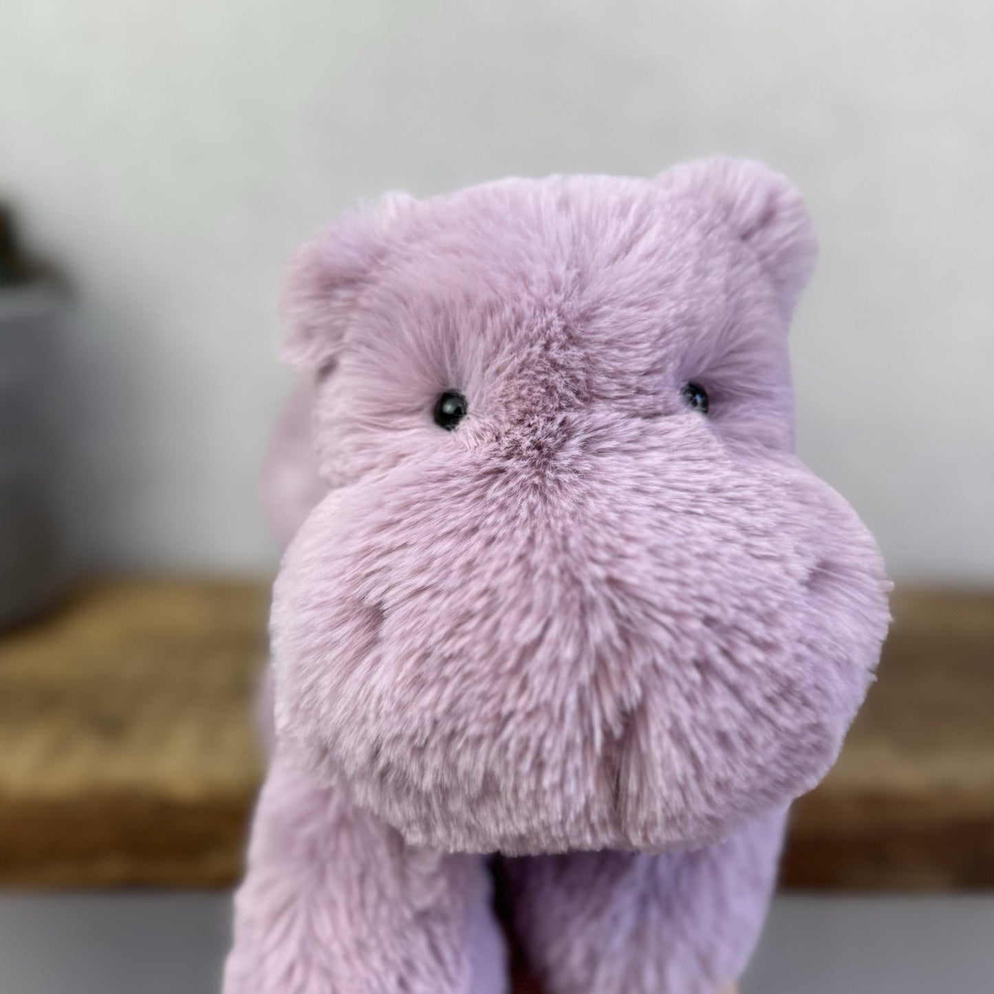 Jellycat Medium Smudge Hippo - Lilac Laying Hippo Beanie Plush Retired New 14”