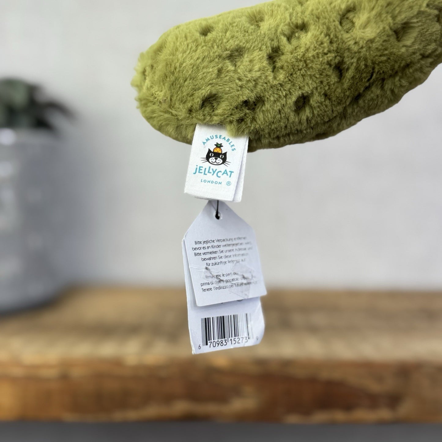 Jellycat Amuseable Pickle - Green Pickle Soft Toy Plush Novelty Beanie Tags
