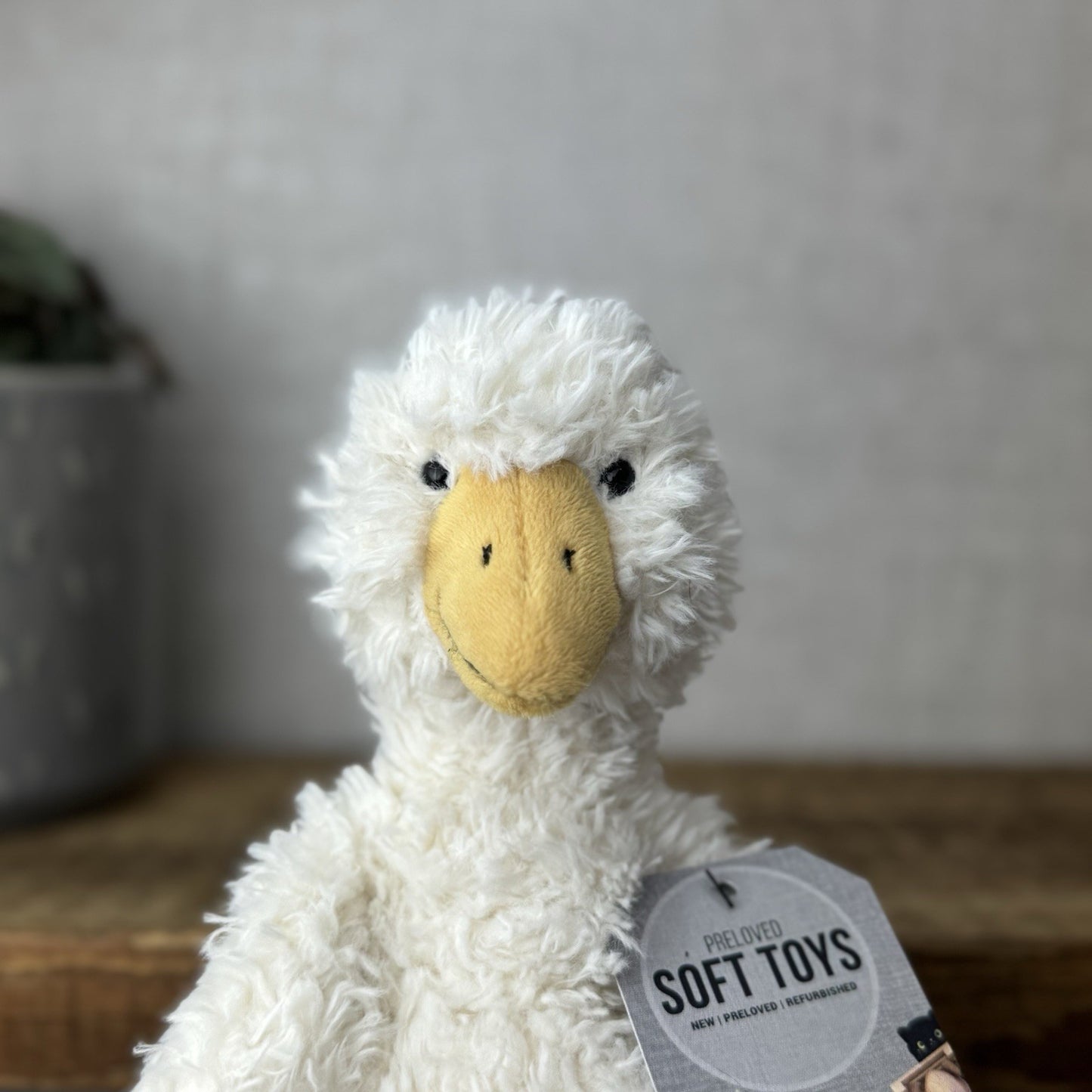 Jellycat James Goose Small - Small Cream Fluffy Goose Soft Toy Beanie 10”