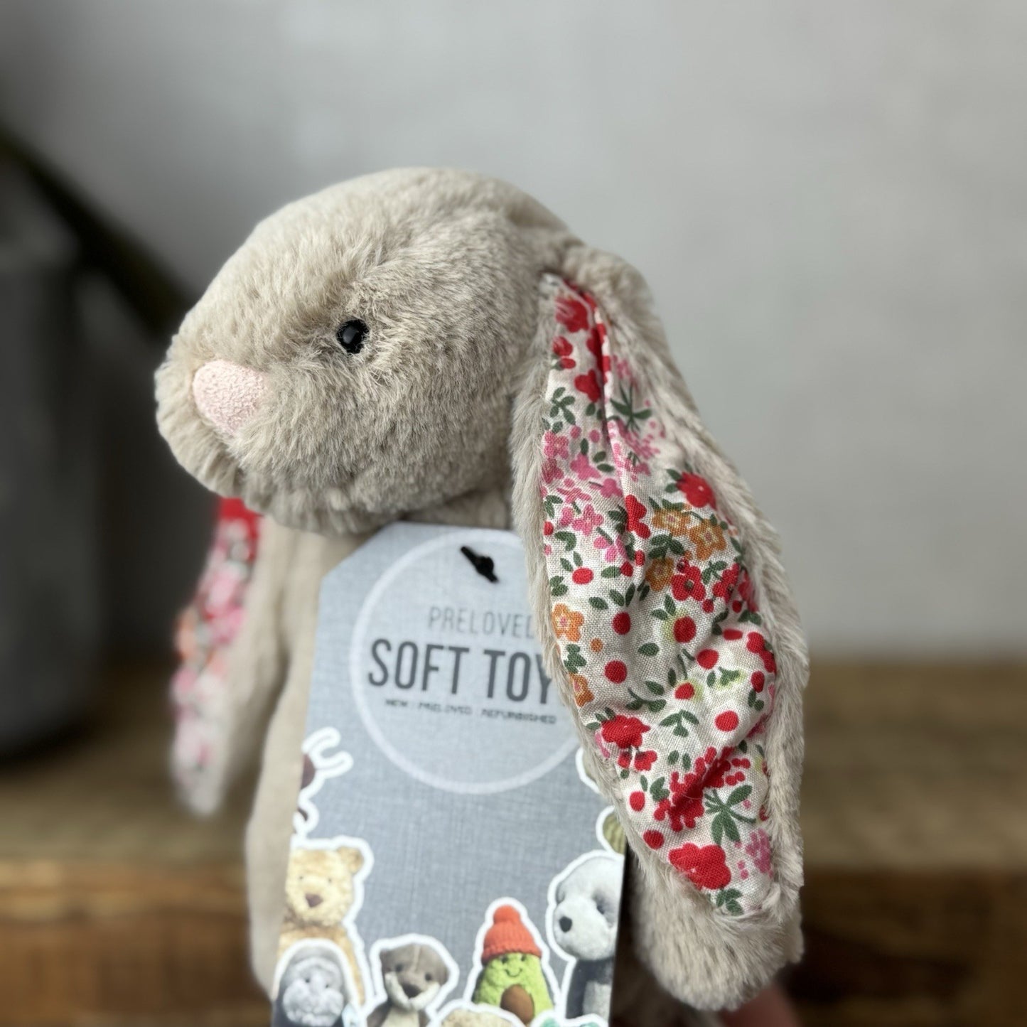 Jellycat Small Beige Blossom Posy Bunny Rabbit - Beige Bunny Floral Rabbit 5"