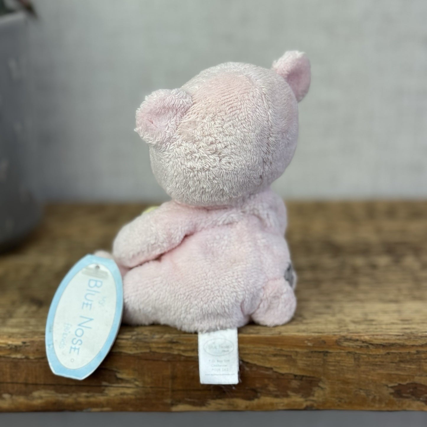 Blue Nose Friends Cuddles #49 - Mini Pink Bear Beanie With Flower Collectible 5"