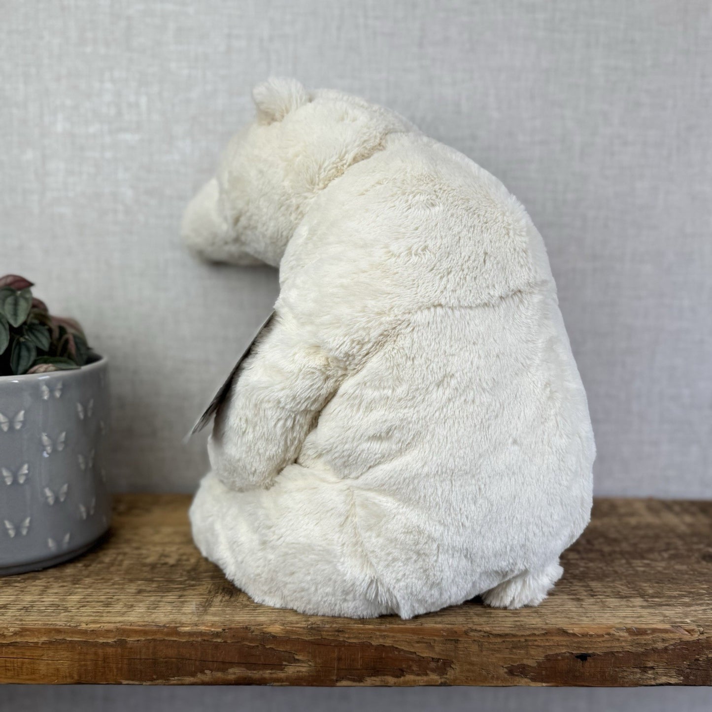 Jellycat Large Elwin Polar Bear - White Sitting Bear Plush Rare & Retired 16”