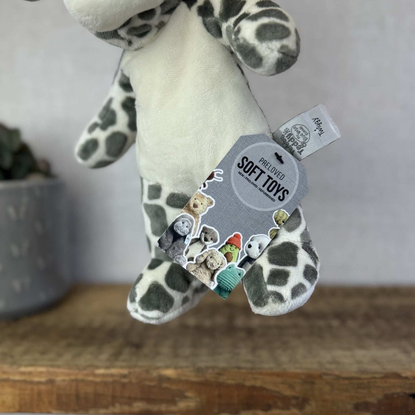 Blue Nose Friends Floppy Friends Twiggy- Beanbag Giraffe Soft Toy Grey/White 11"
