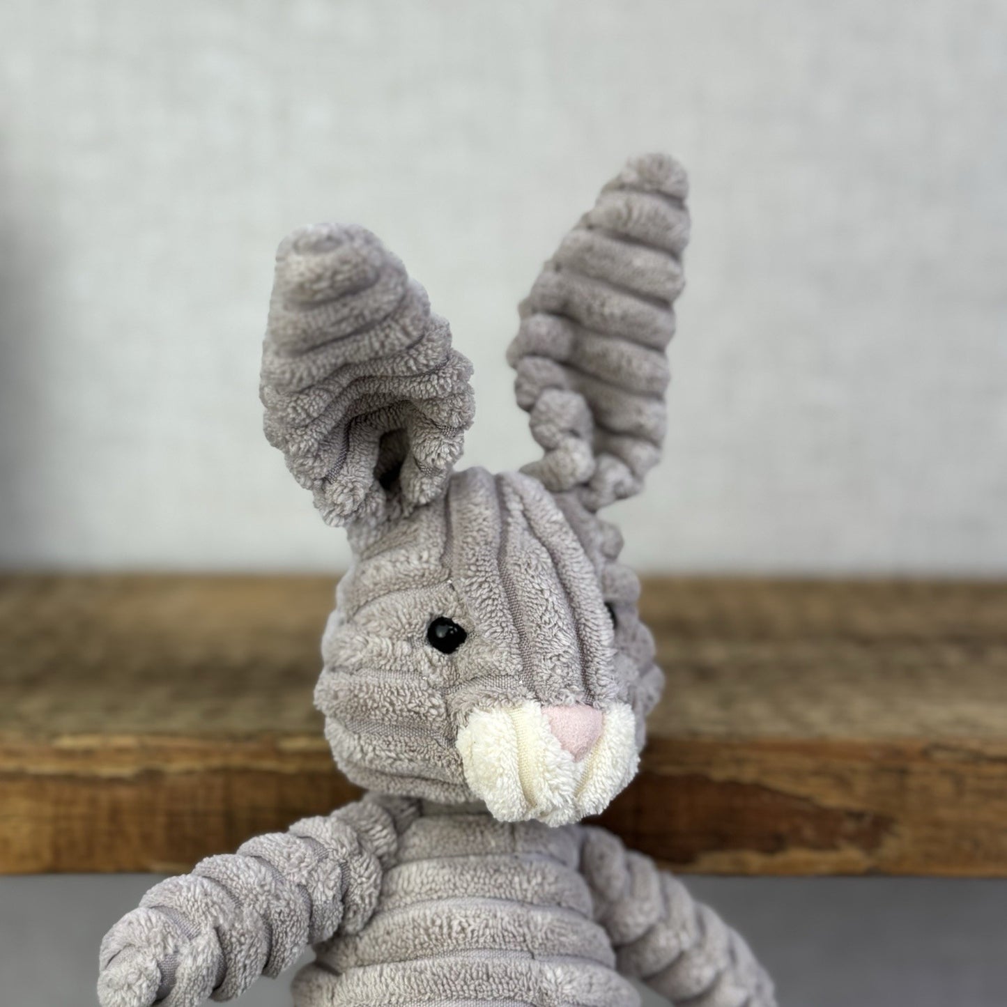 Jellycat Small Cordy Roy Hare - Beige/Grey Ribbed Rabbit Plush 12” (flawed)