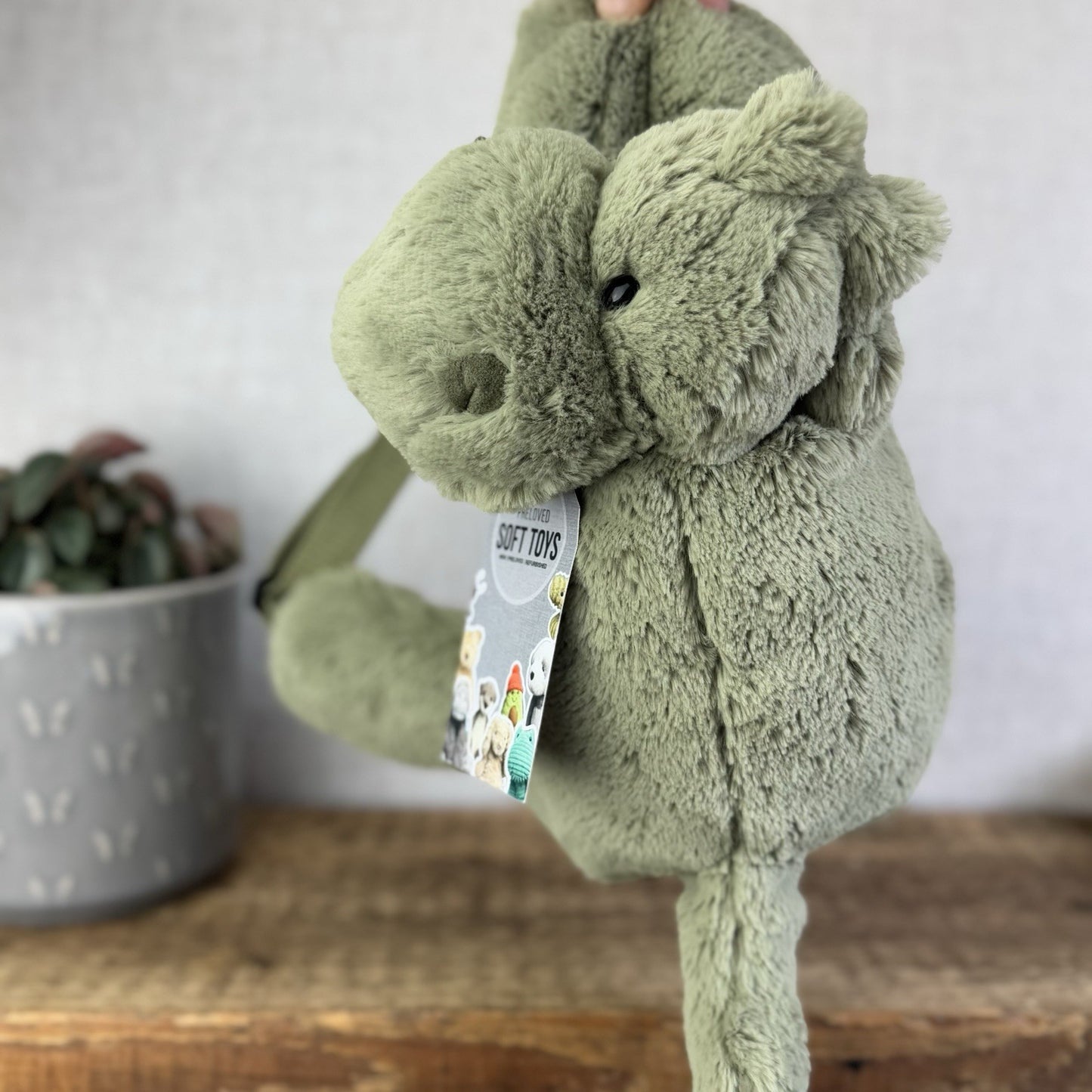 Jellycat Huggady Dino Bag - Green Dinosaur Rucksack Soft Toy Bag Retired NWOT
