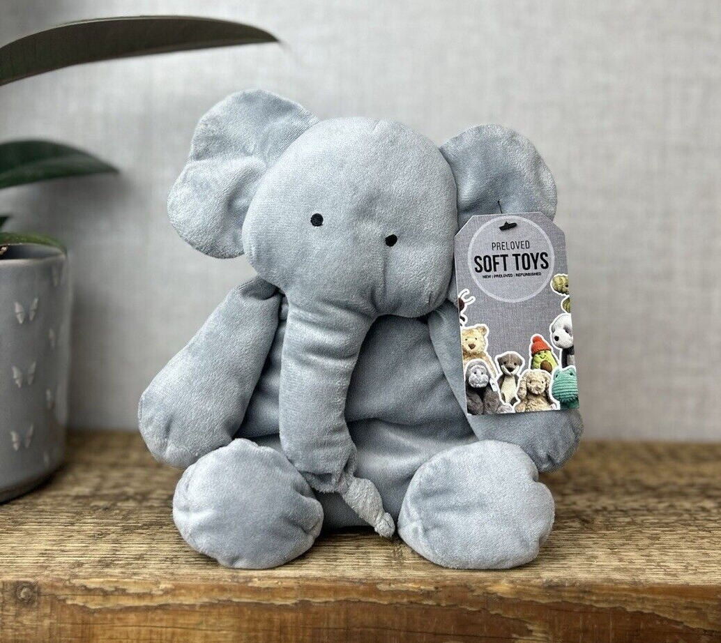 Jellycat Dozydou Elephant - Floppy Grey Elephant Beanie Retired Rare Medium 12"