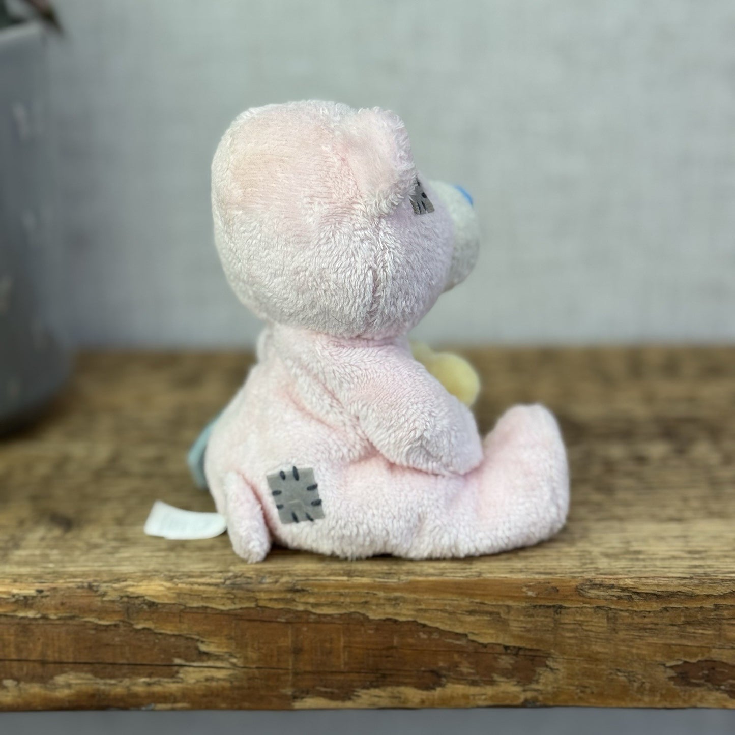 Blue Nose Friends Cuddles #49 - Mini Pink Bear Beanie With Flower Collectible 5"