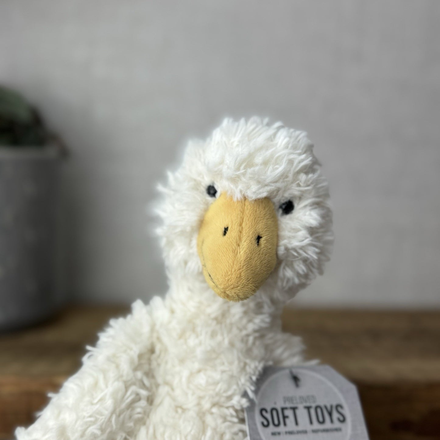 Jellycat James Goose Small - Small Cream Fluffy Goose Soft Toy Beanie 10”