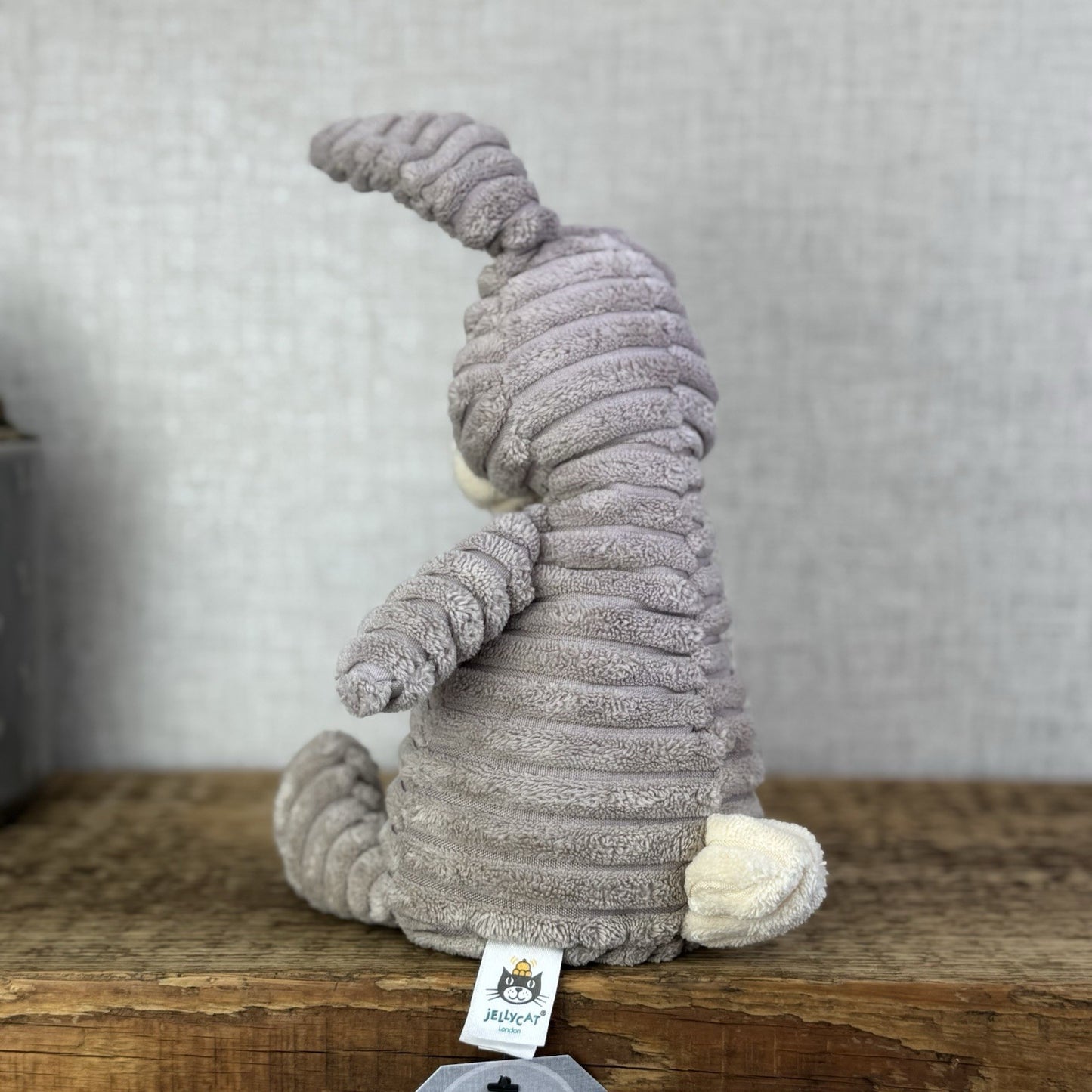 Jellycat Small Cordy Roy Hare - Beige/Grey Ribbed Rabbit Plush 12” (flawed)