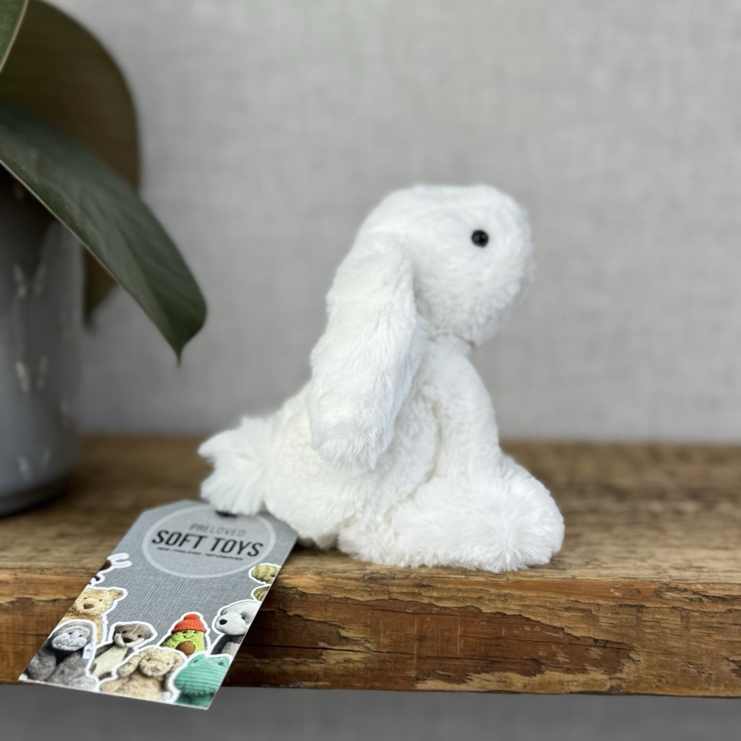 Jellycat Tiny White Smudge Bunny Rabbit - Tiny White Company Exclusive Smudge 8”