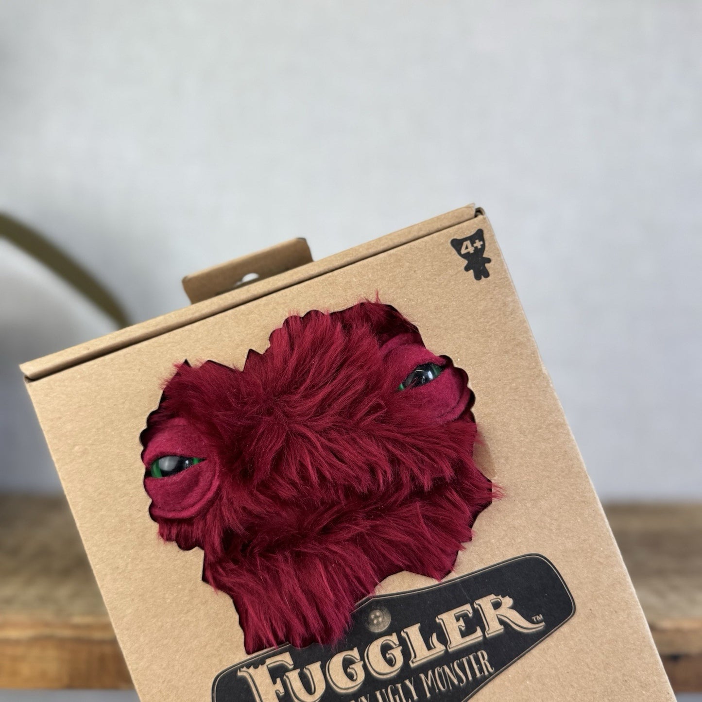 Fuggler Wide Eyed Weirdo - Red Fluffy Funny Ugly Monster Plush Toy Burgundy