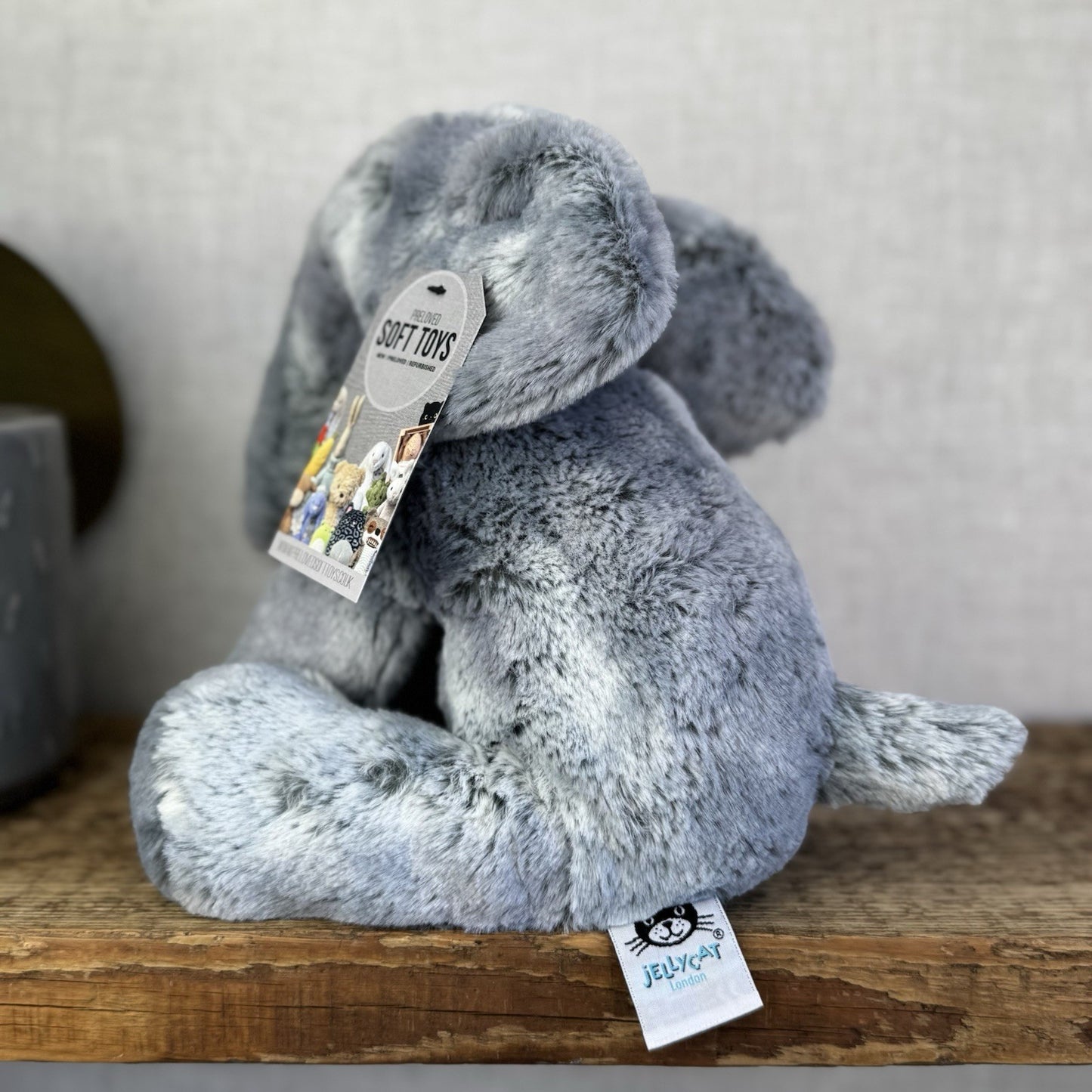 Jellycat Medium Elly Elephant - Grey/Silver Mix Elephant Beanie Soft 8” (#2)