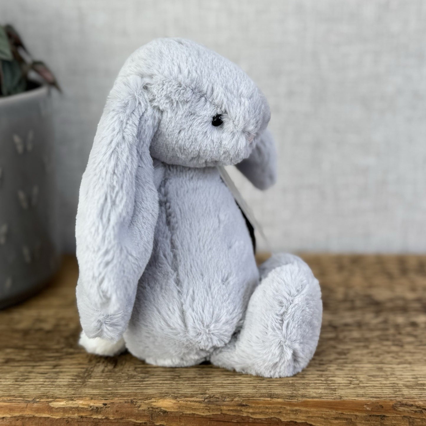 Jellycat Small Bashful Bunny Grey - Small Bunny White Tail Beanie NWOT 8”