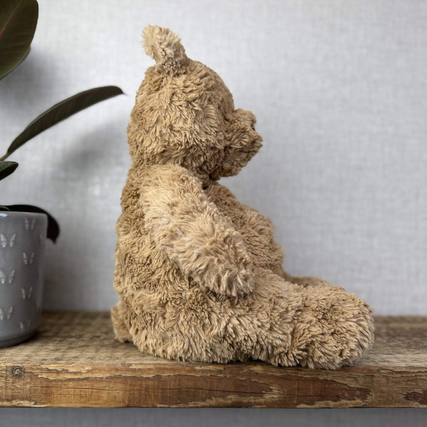 Jellycat Large Bartholemew Bear - Jellycat Textured Tan Sitting Bear Plush 14”