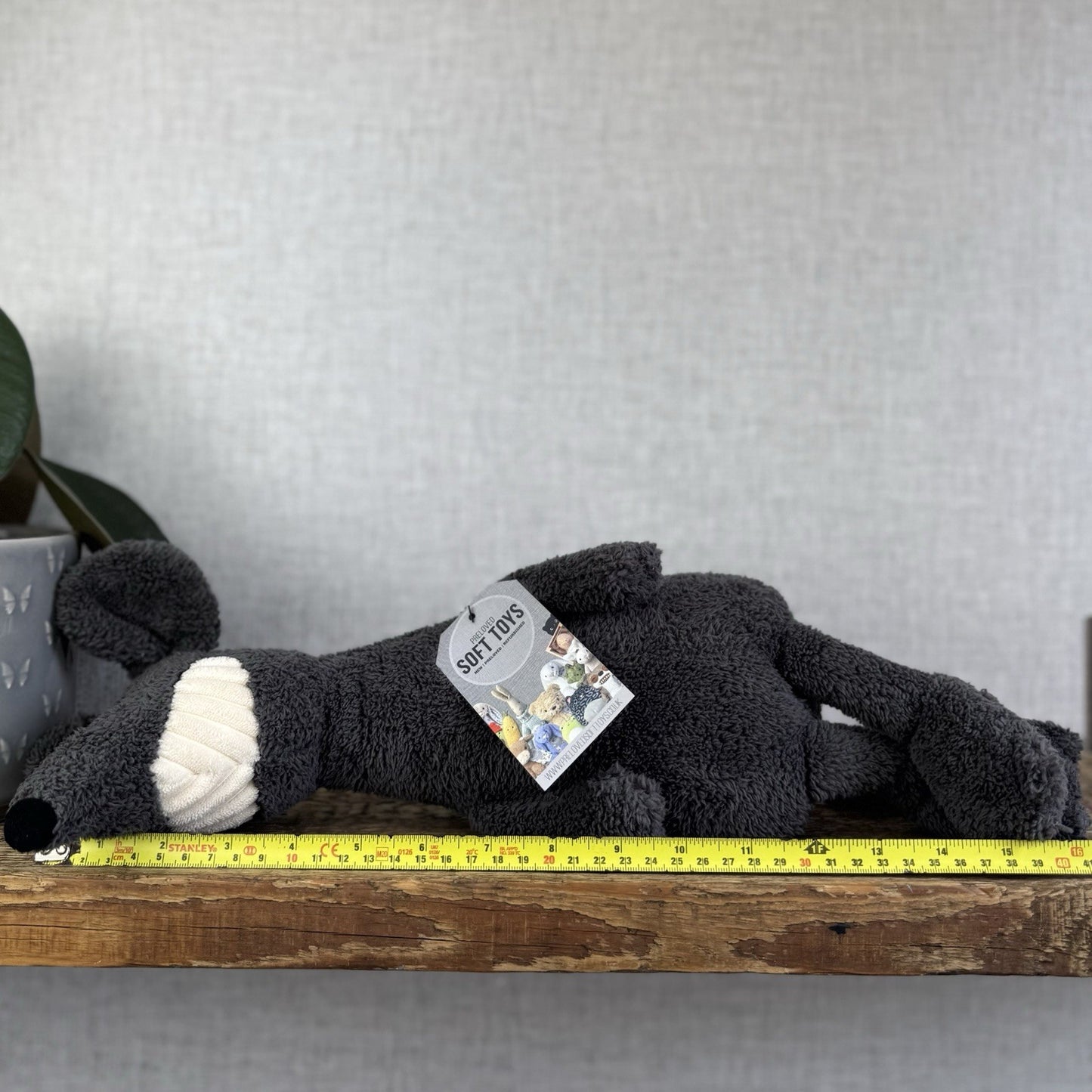 Jellycat Medium Toothy Rat - Large Black/Grey Rodent Smiling Rare Retired 16”