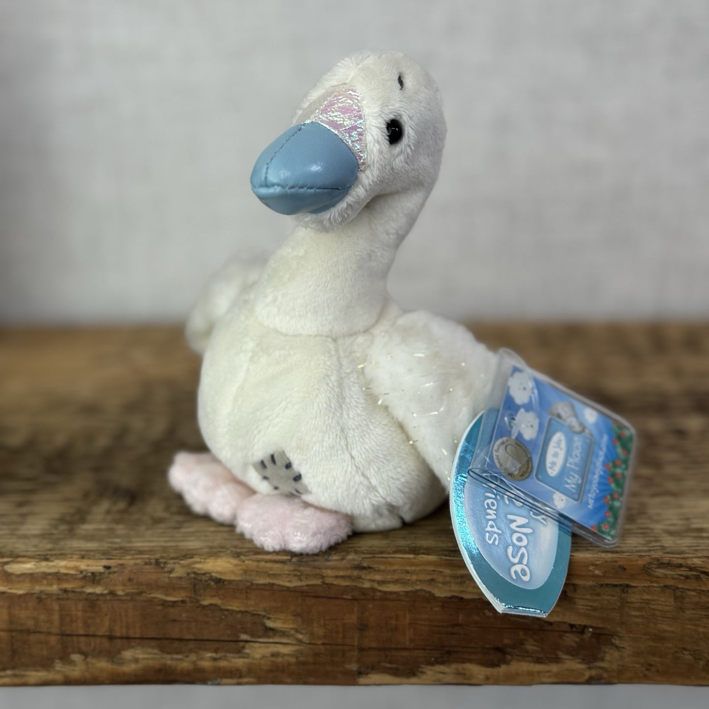 Blue Nose Friends Ripple Swan #92 - Small White/Pink Swan Plush Soft Toy Mini