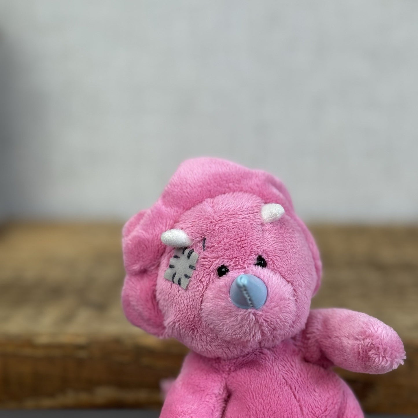 Blue Nose Friends Pudge Pink Triceritops Plush - Rare Pink Dinosaur Beanie Toy
