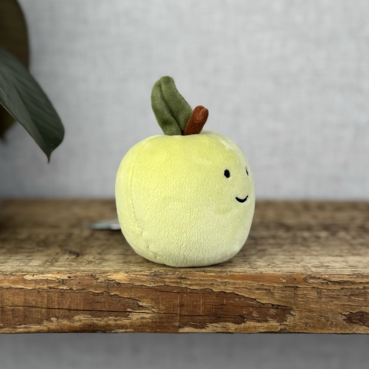 Jellycat Fabulous Fruit Apple - Green Apple Velour Play Food Soft Toy Beanie 4”