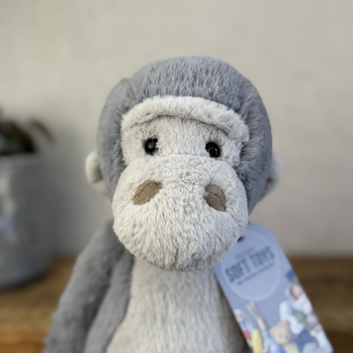 Jellycat Medium Bashful Gorilla - Light Grey Version Old Style Gorrilla 12” (#2)