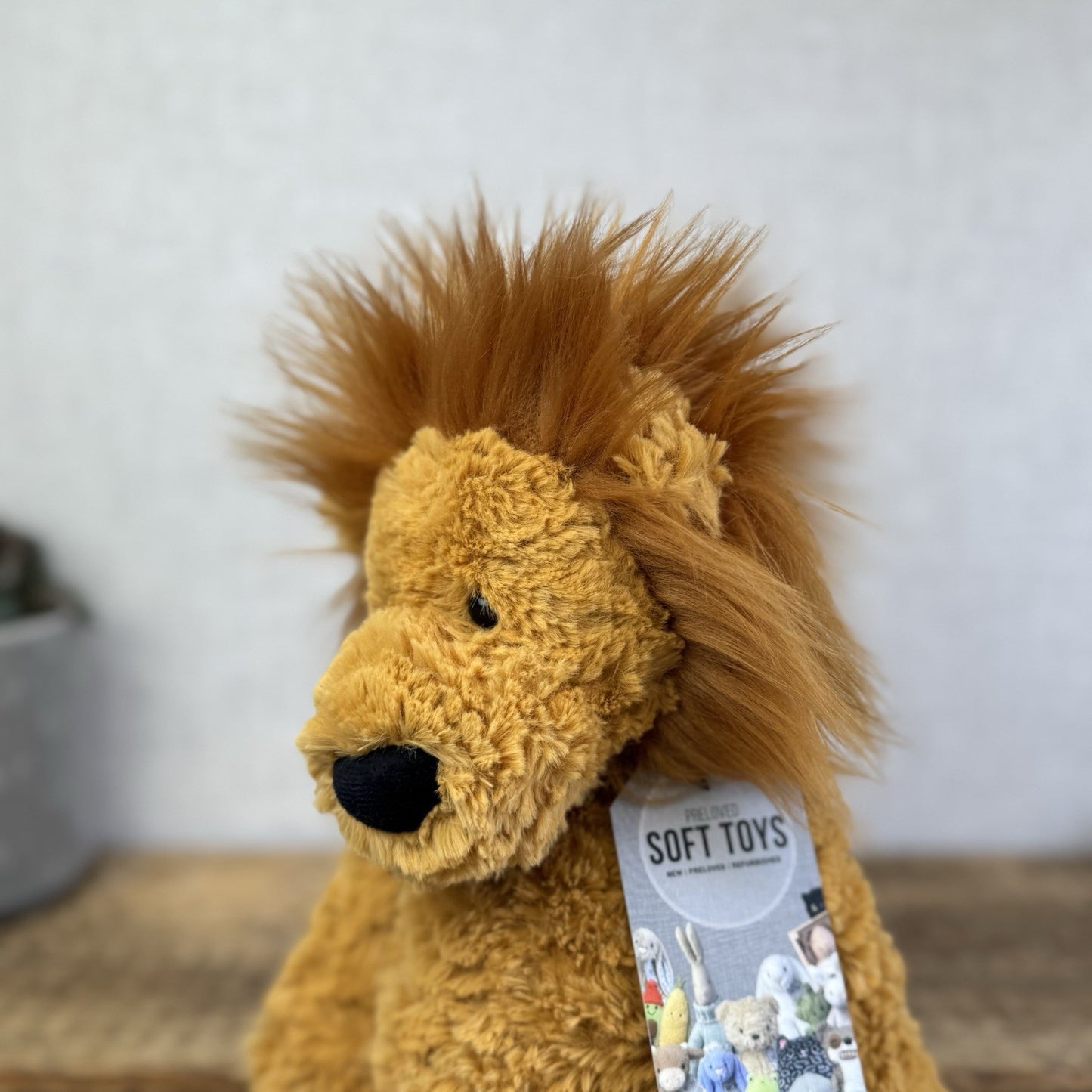 Jellycat Medium Mumble Lion - Rare Sguiggle Lion Soft Toy Beanie Plush 14"