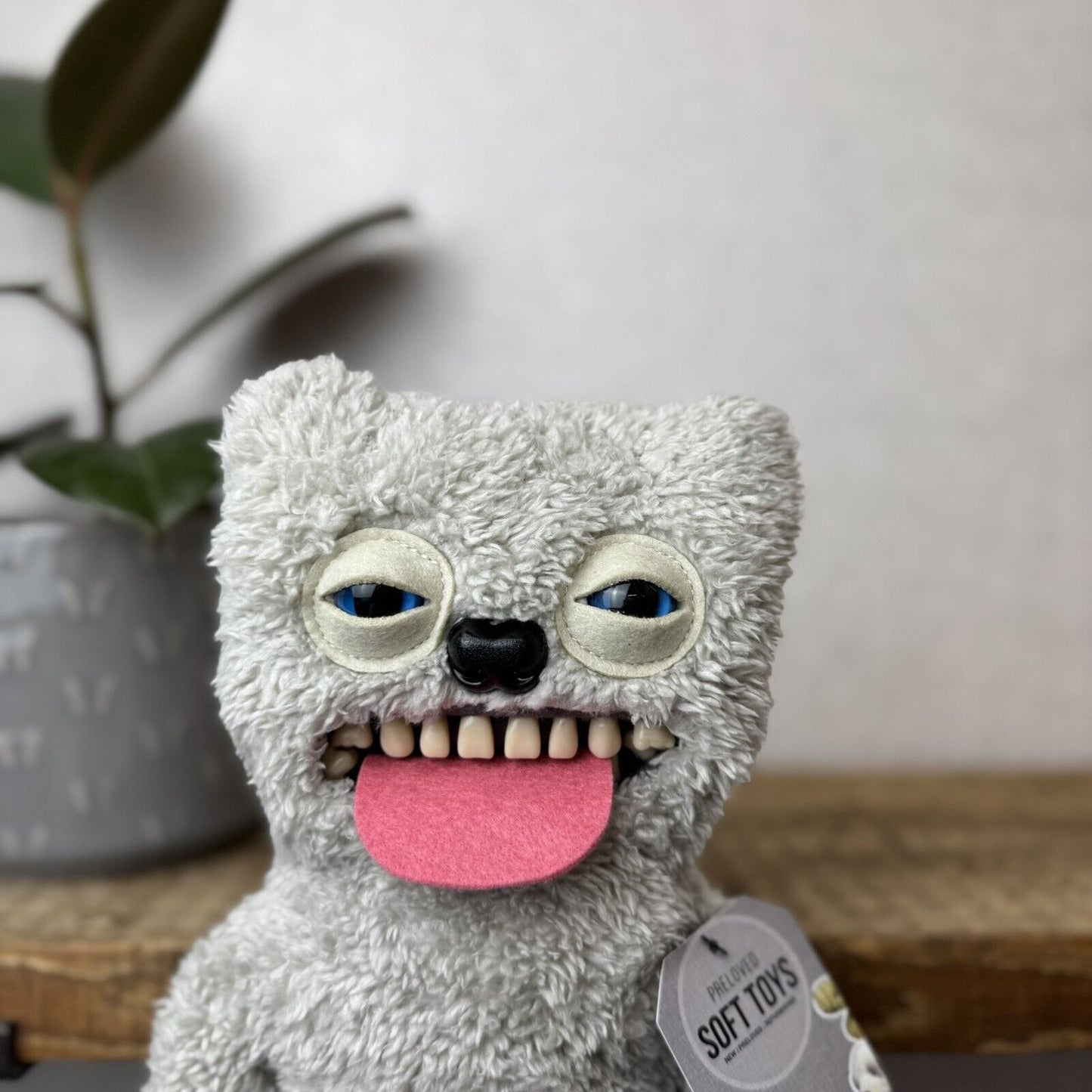 Fuggler - Sir Belch Snuggler - Fluffy Grey Monster Tongue Out Collectible Grey