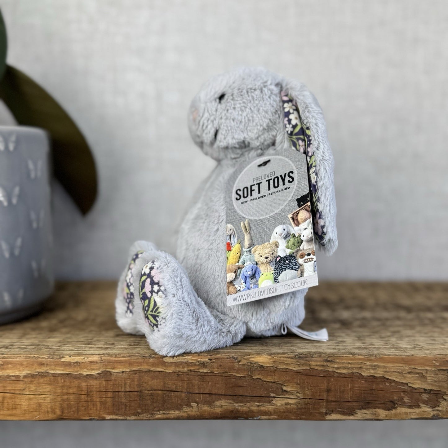 Jellycat Small Silver Blossom Bloom - Silver Bunny Floral Ears & Feet Small 8”